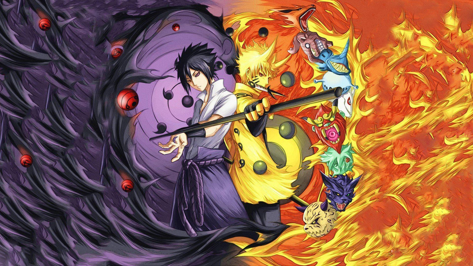 Harika Naruto, Sasuke'nin Yanında Duvar Kağıdı