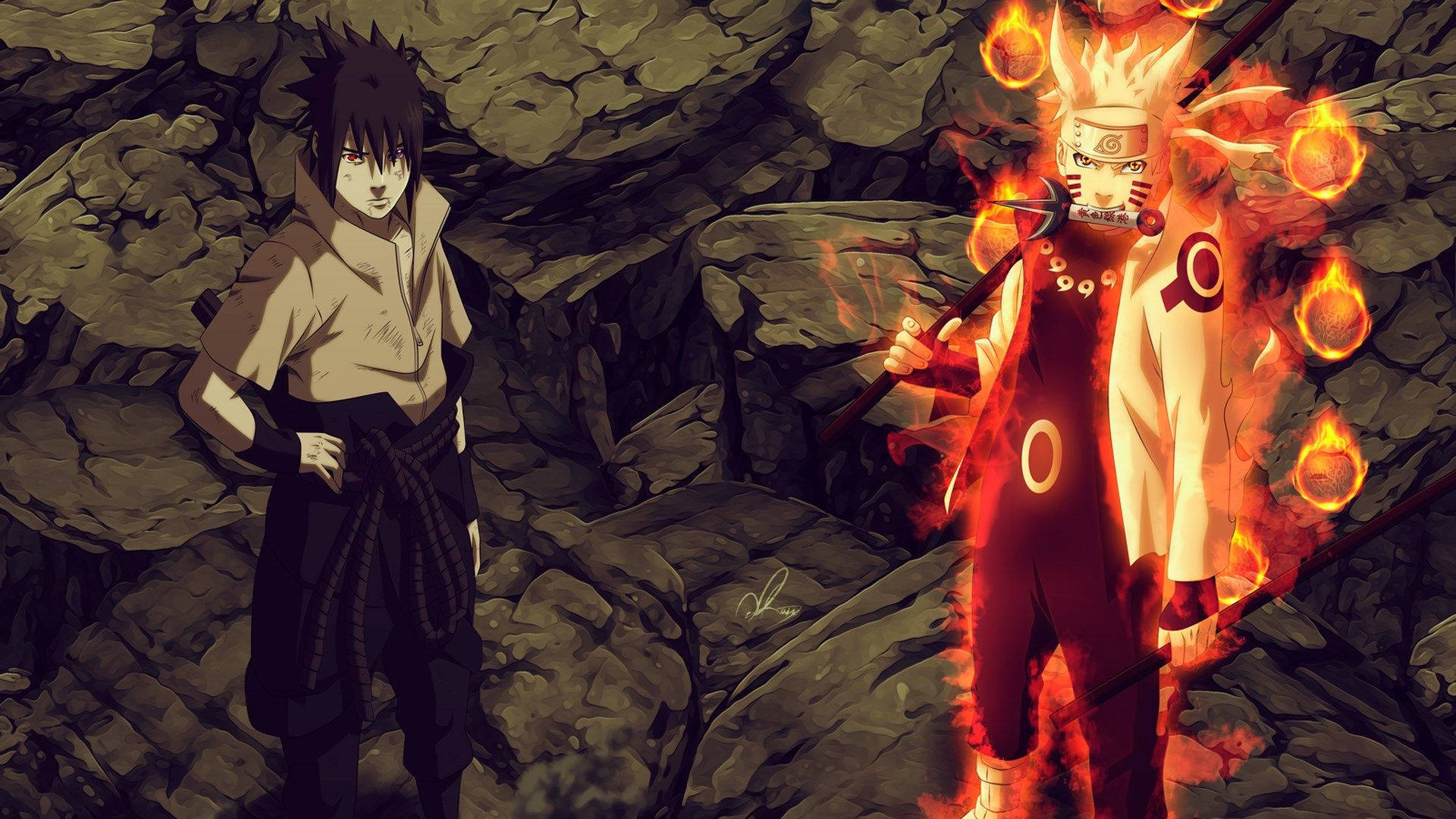 Muhteşem Naruto ve Sasuke Bir Arada Duvar Kağıdı