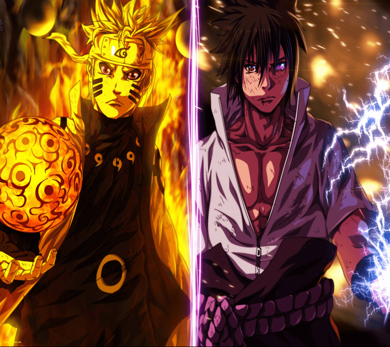Muhteşem Naruto ve Sasuke Rasengan Duvar Kağıdı