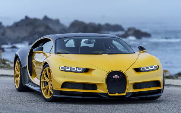 Sarı Bugatti Chiron 4k