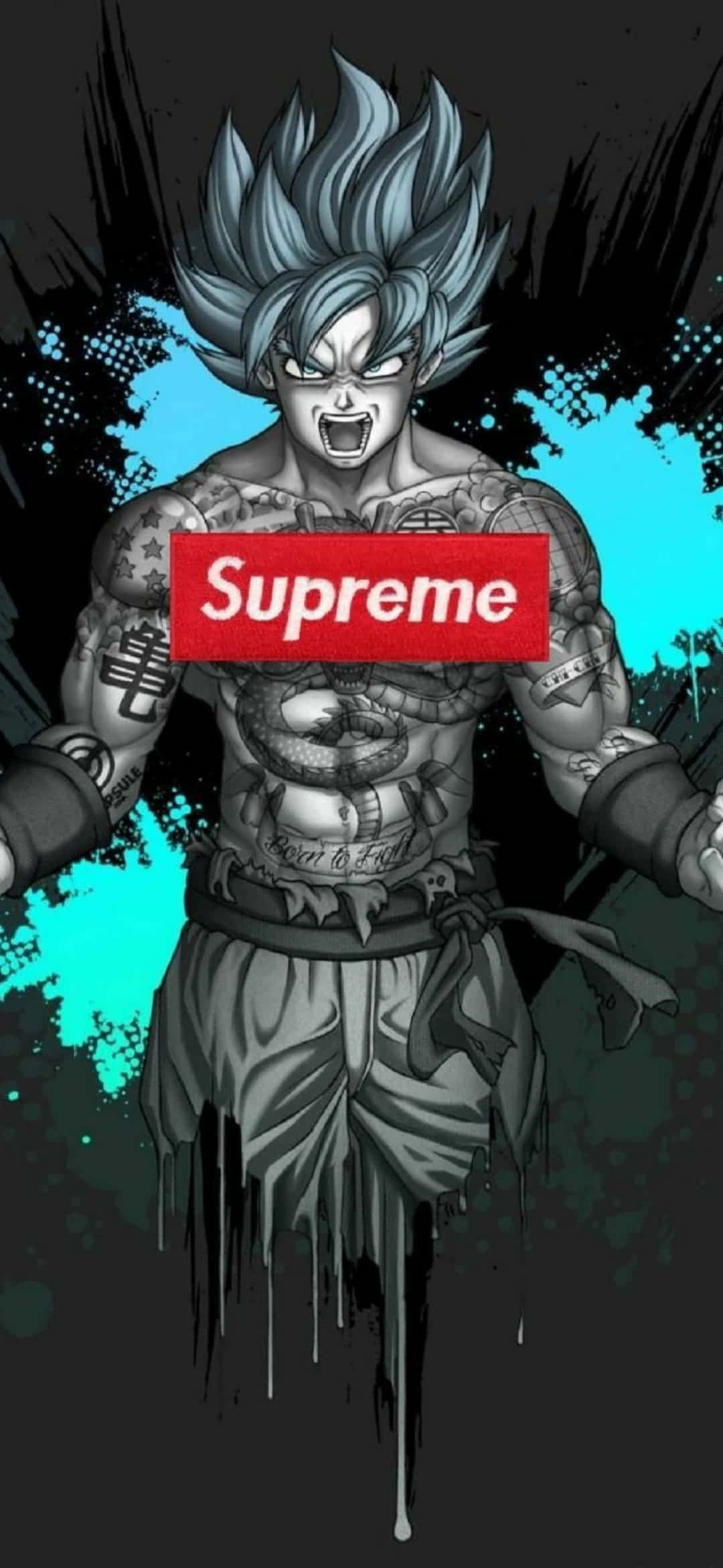 Muhteşem Supreme Drip Goku Dijital Sanat Duvar Kağıdı