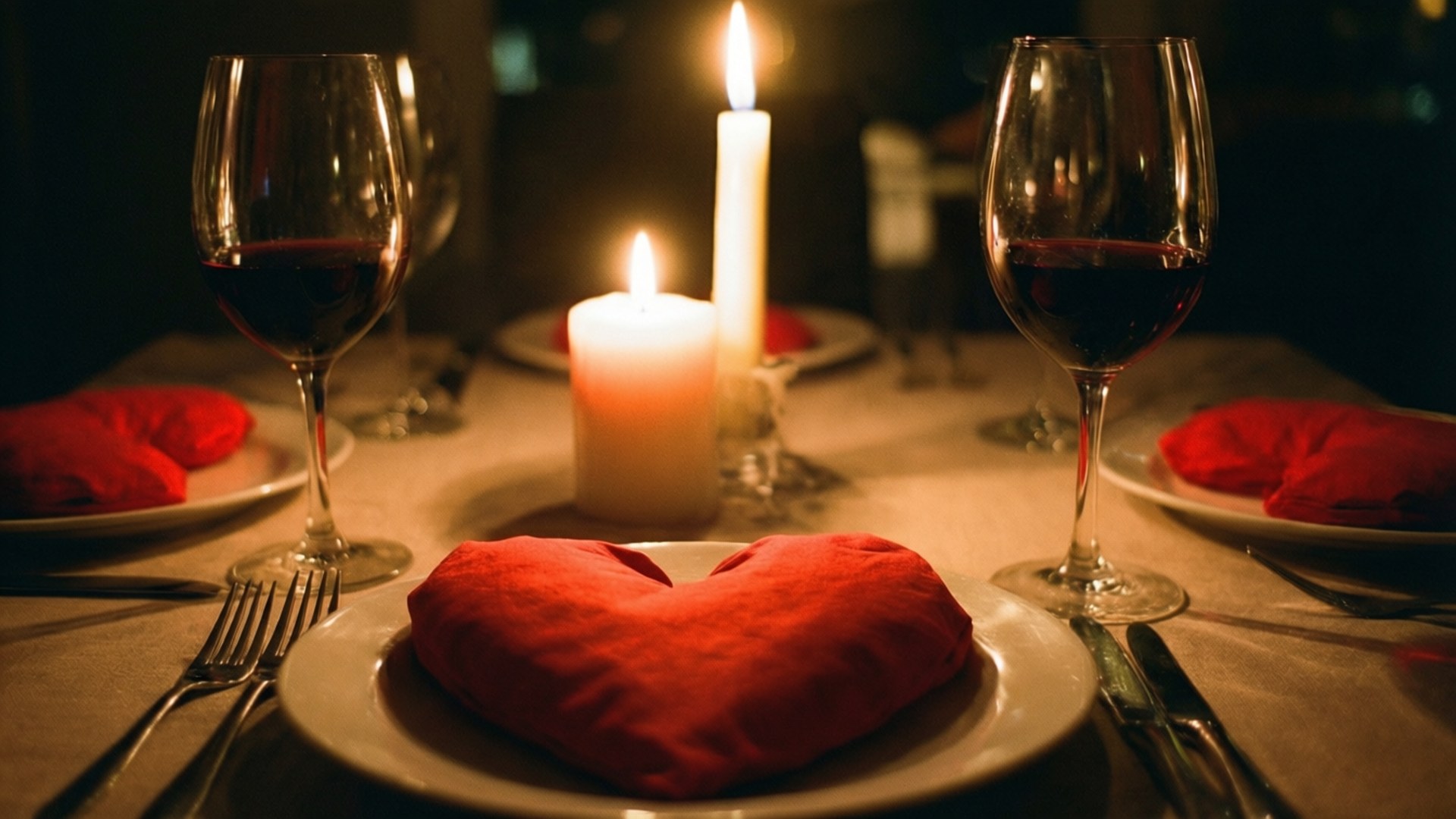 Mum Işığında Romantik Akşam Yemeği Duvar Kağıdı