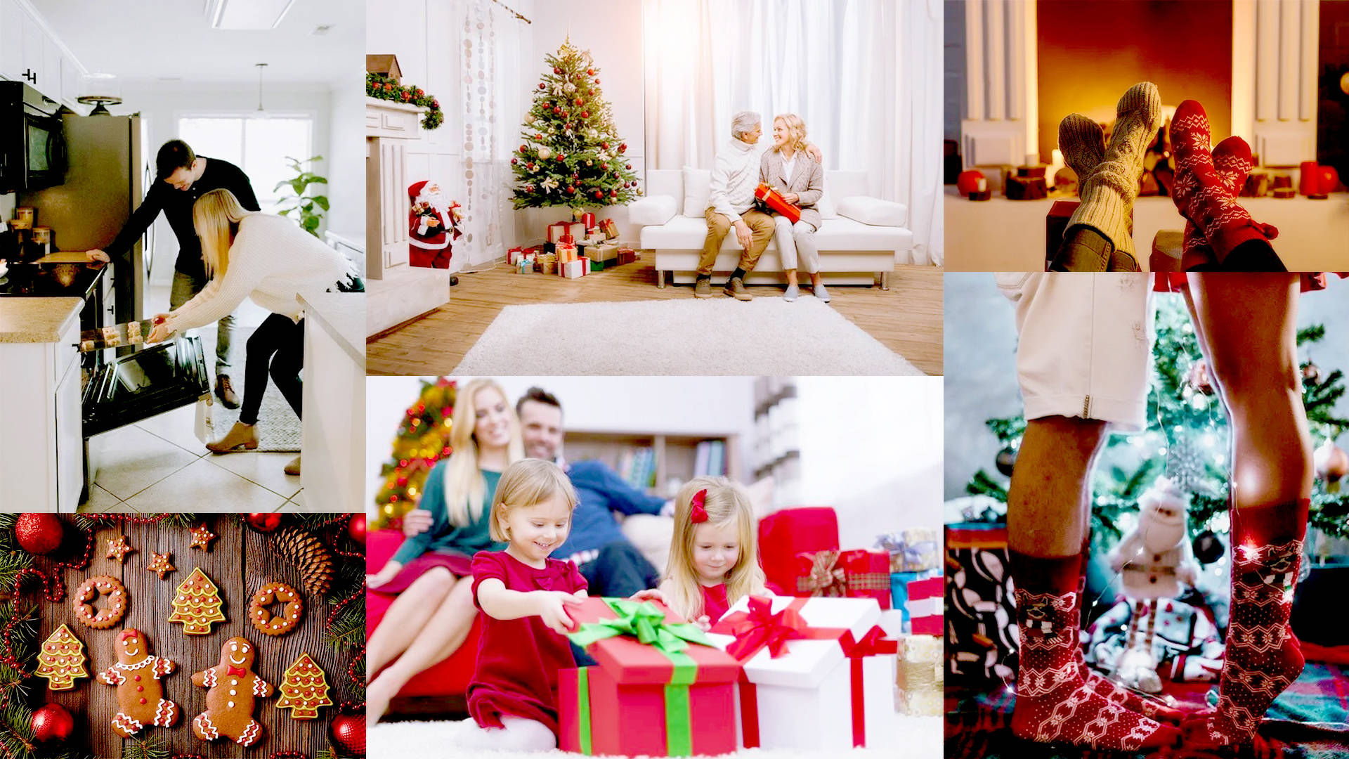 Mutlu Aile Noel Kolajı Duvar Kağıdı