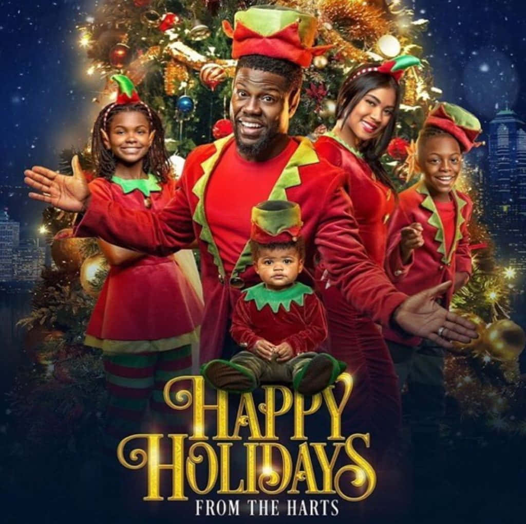 Mutlu Bayramlar Siyah Aile Noel Fotoğrafı Duvar Kağıdı