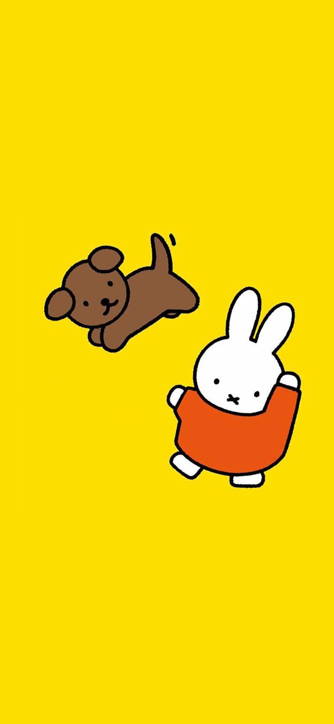 Mutlu Miffy ve Snuffy Duvar Kağıdı