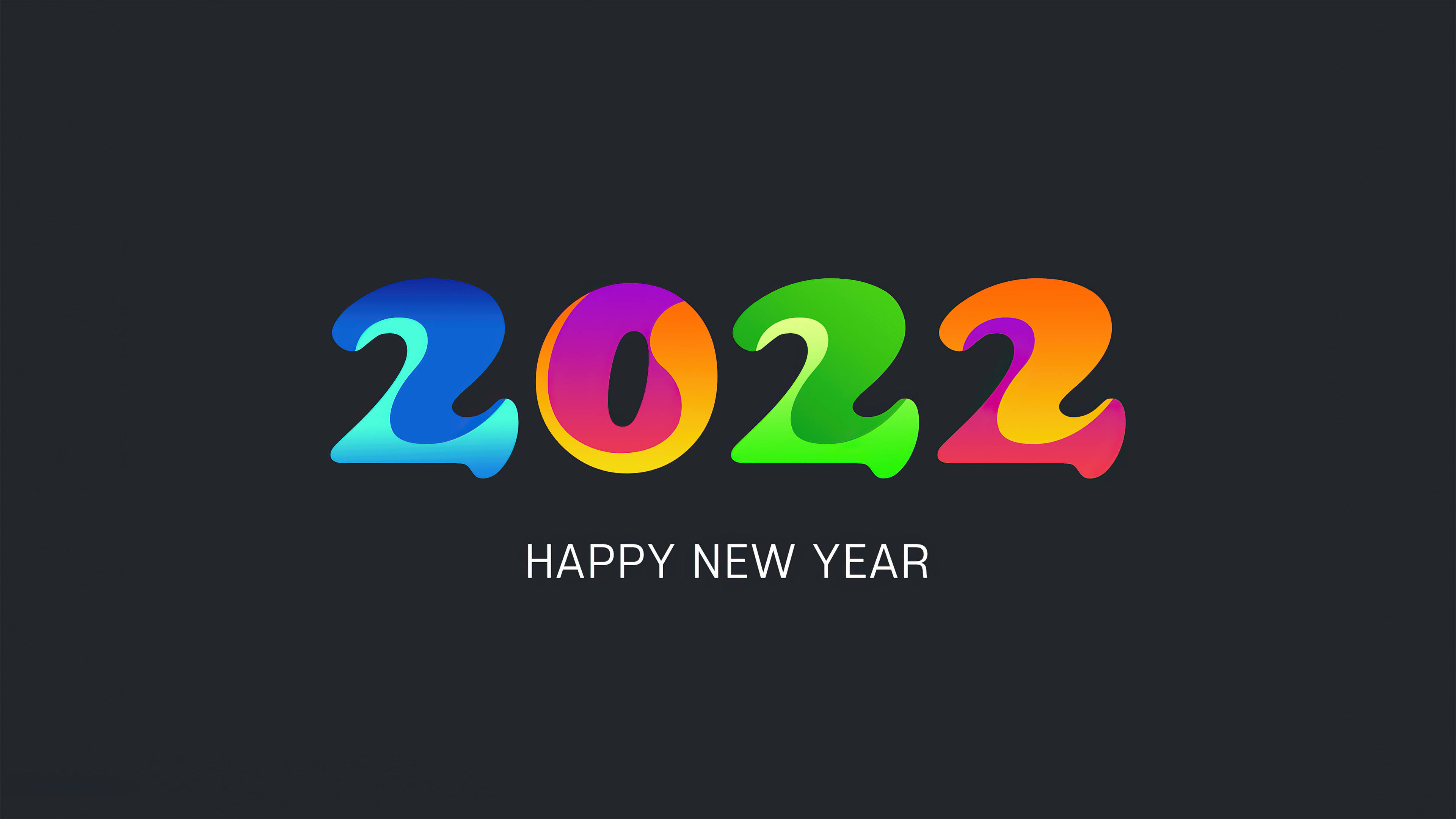 Mutlu Yıllar 2022 Renkli Neon Sanatı Duvar Kağıdı