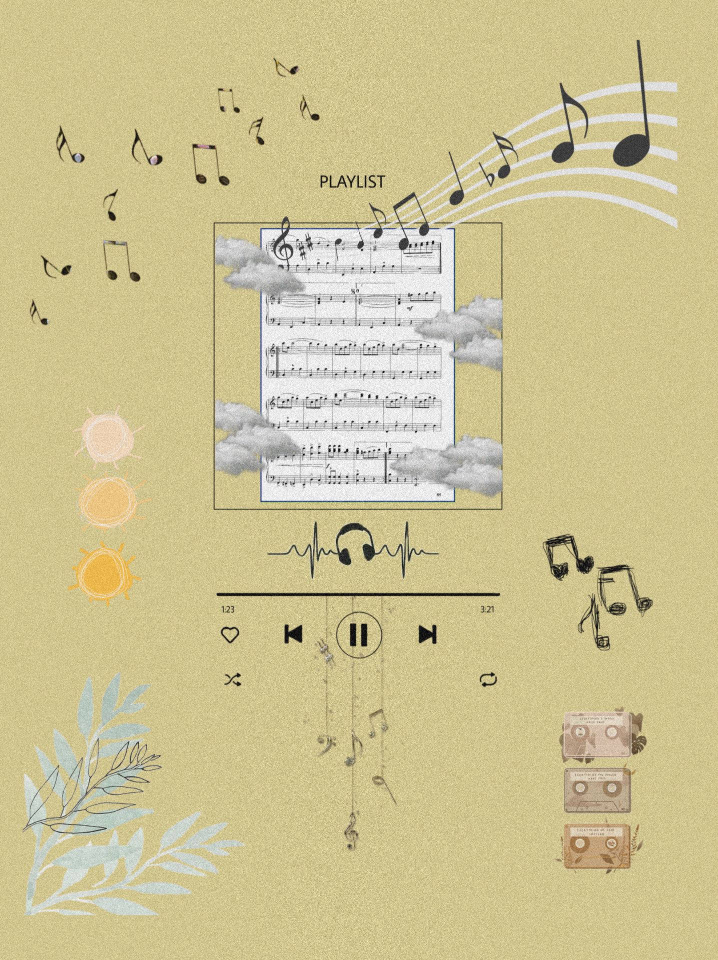 Müzik Estetiği Dijital Sanat Duvar Kağıdı