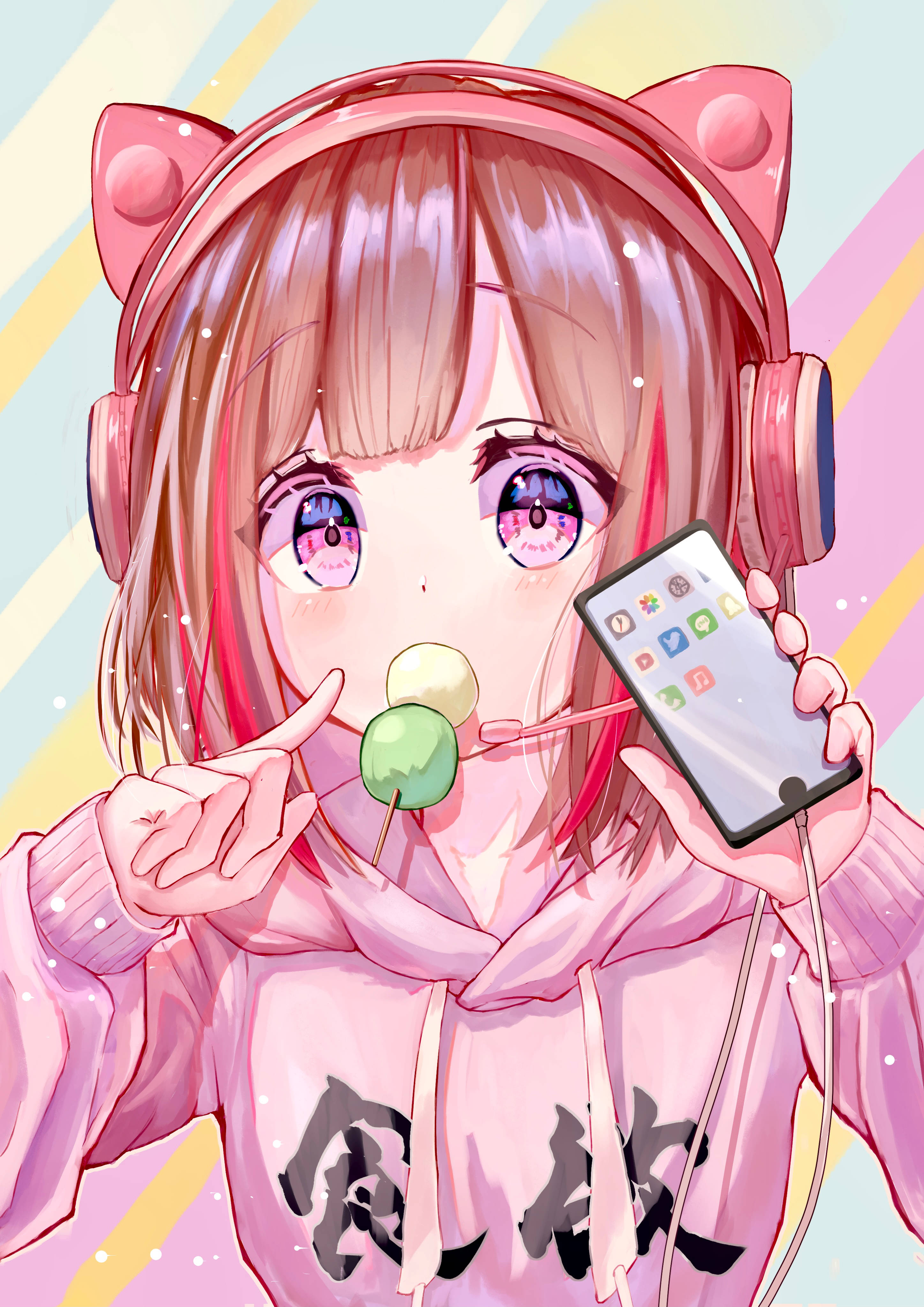 Müzik Kızı Anime Telefon Duvar Kağıdı