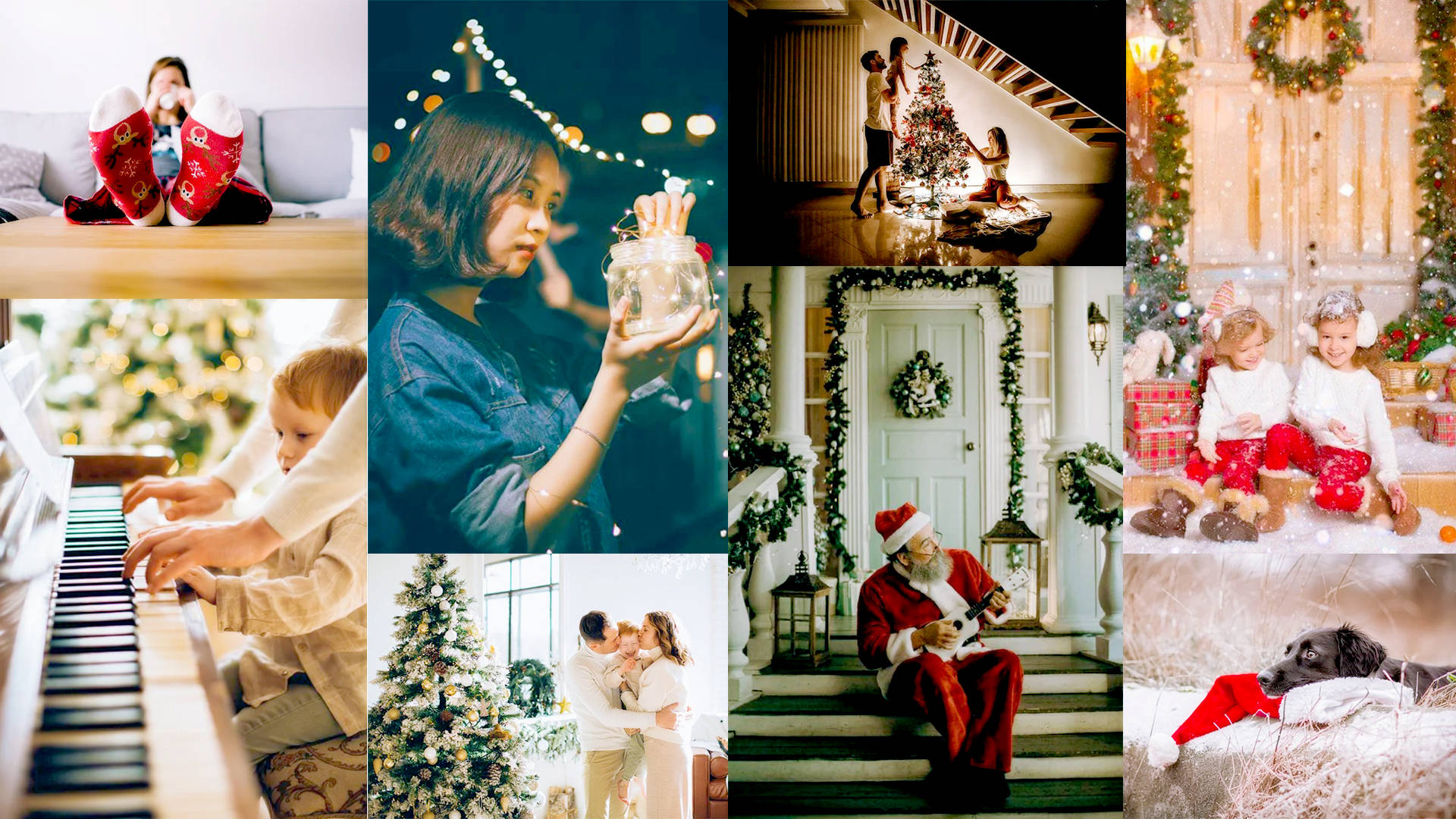 Müzikli Noel Kolajı Duvar Kağıdı