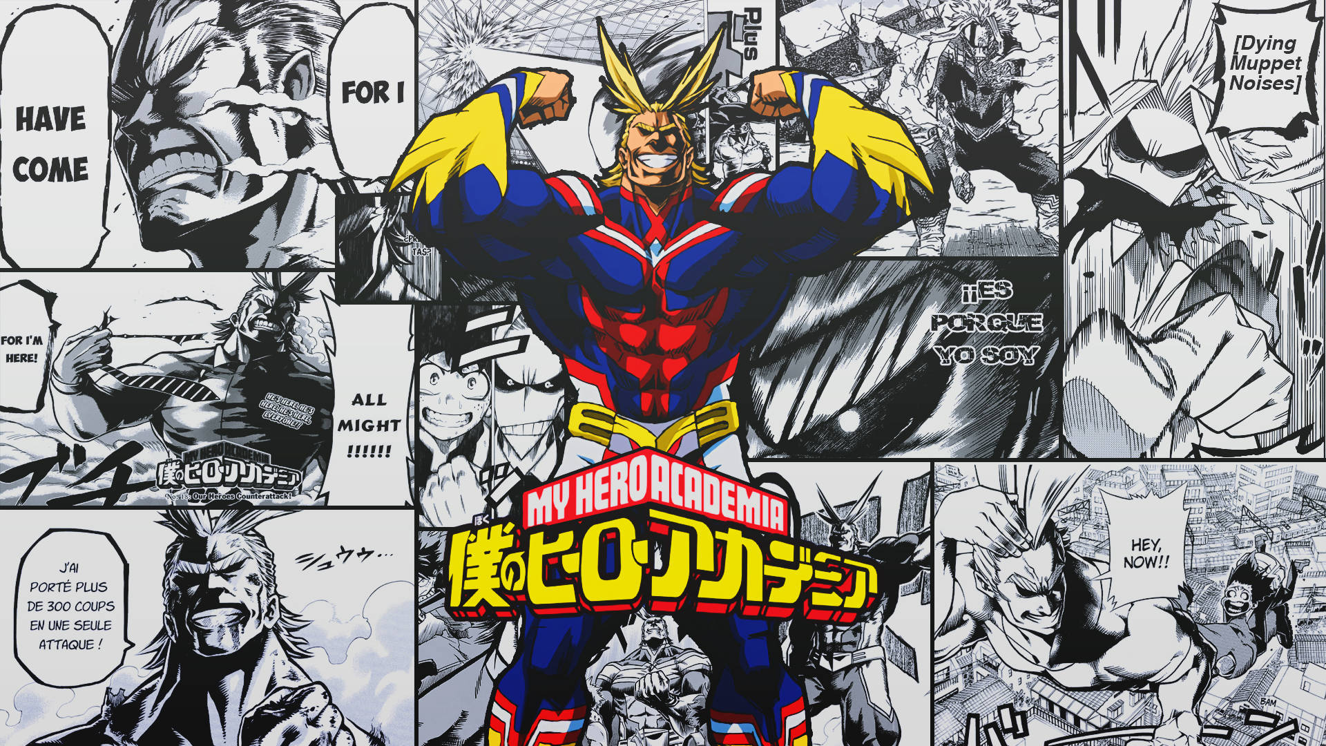 My Hero Academia Manga Paneli Duvar Kağıdı