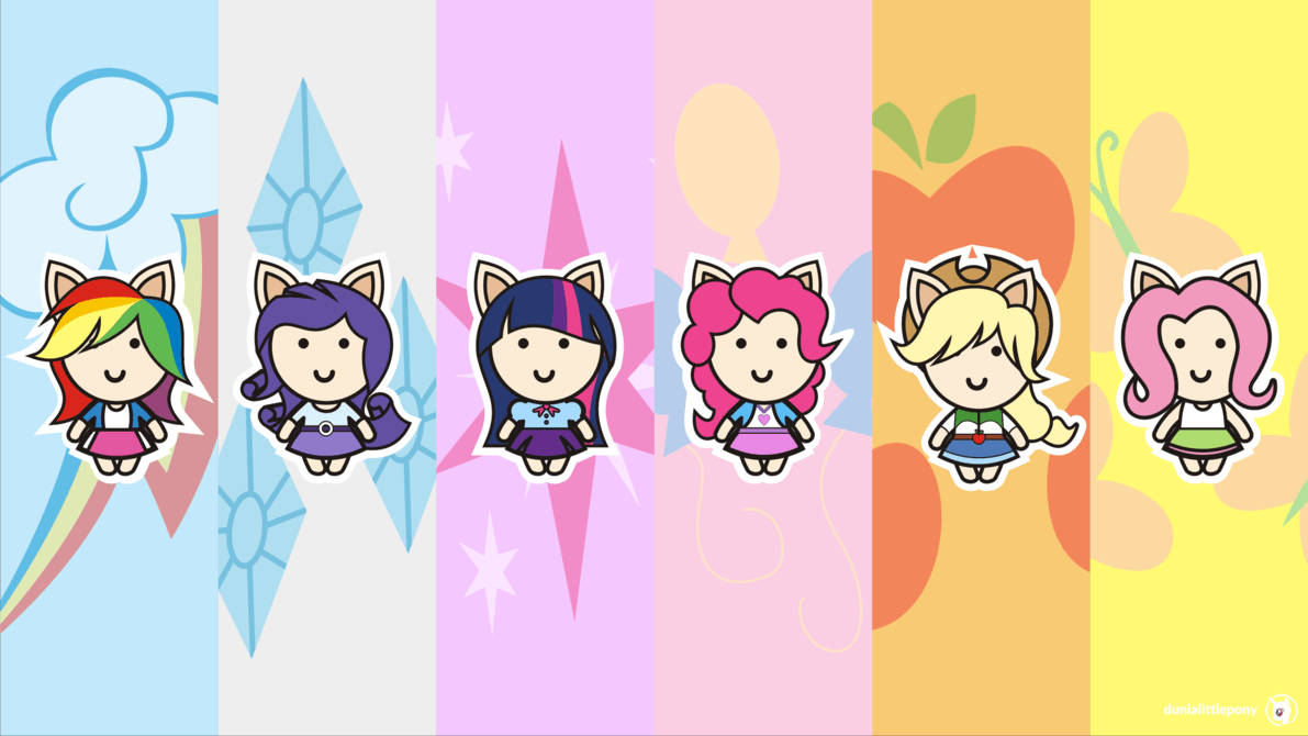 My little pony sıralanmış chibiler kawaii duvar kağıdı.