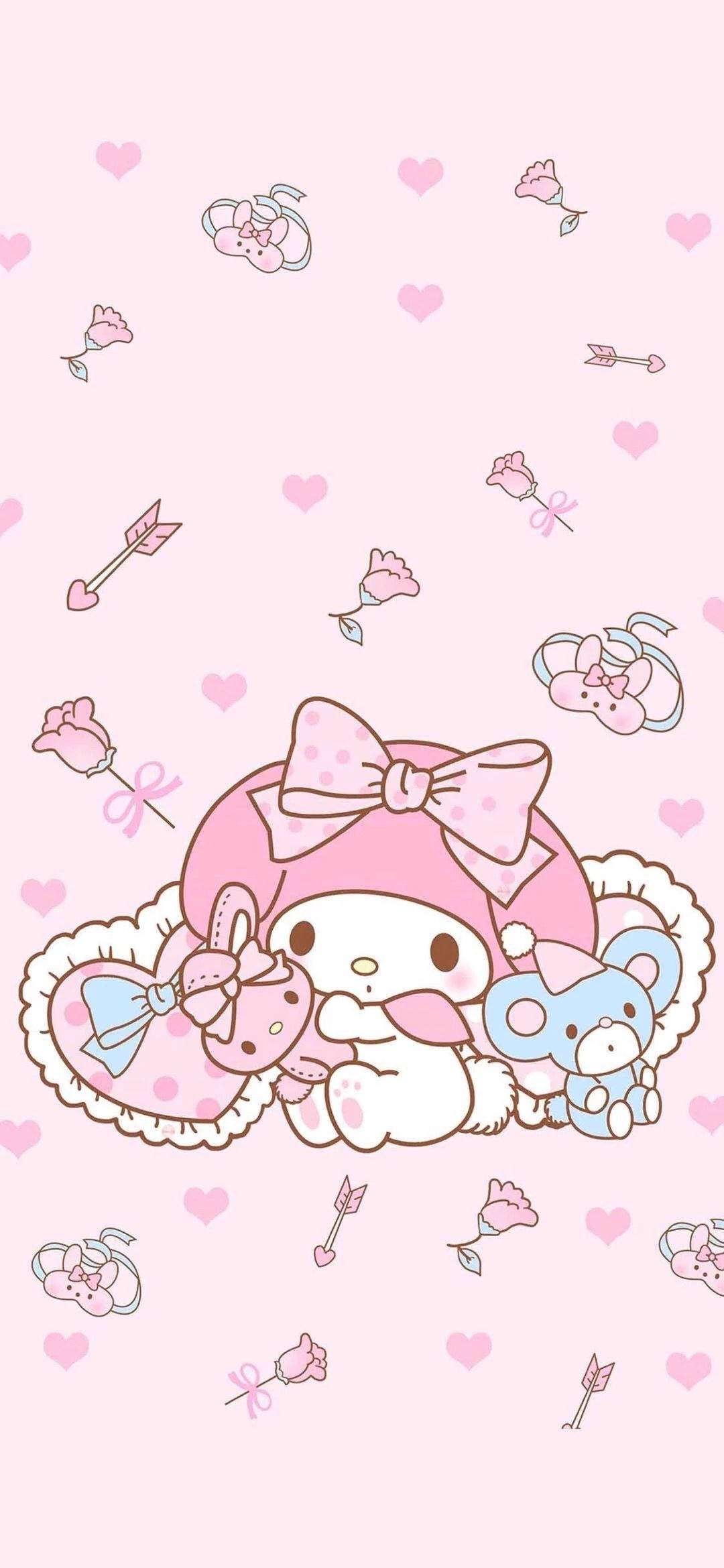 My Melody Beyaz Tavşan Duvar Kağıdı