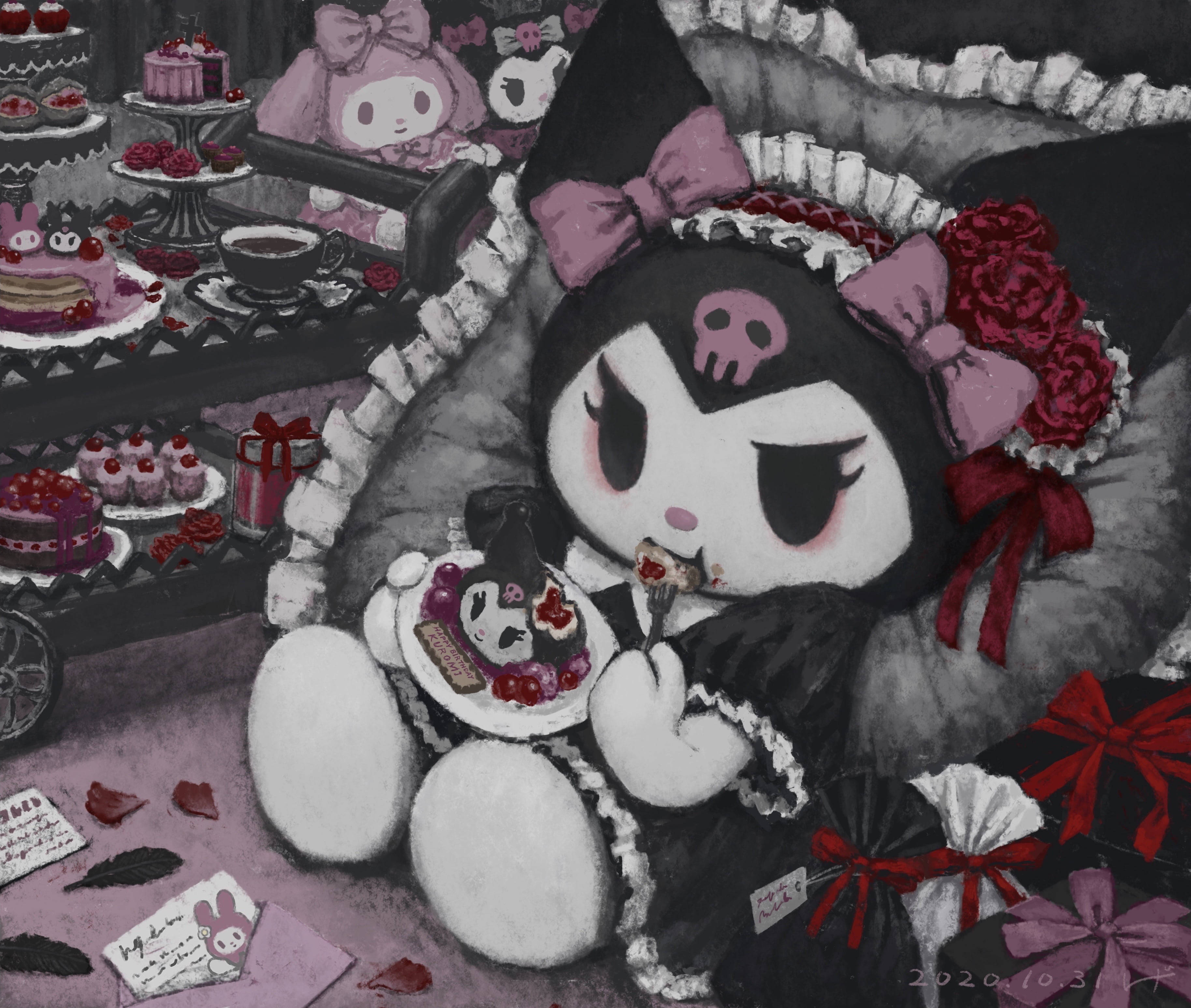My Melody Kuromi Sevimli Sanat Eseri Duvar Kağıdı