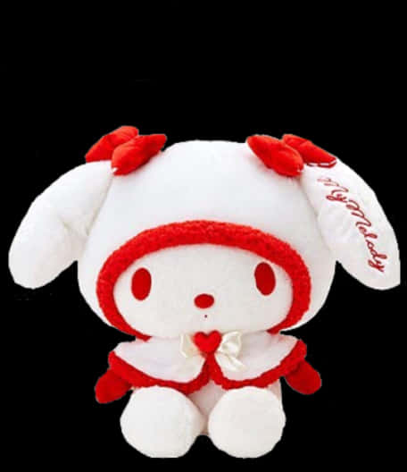 My Melody Peluş Oyuncak Kırmızı Beyaz Duvar Kağıdı