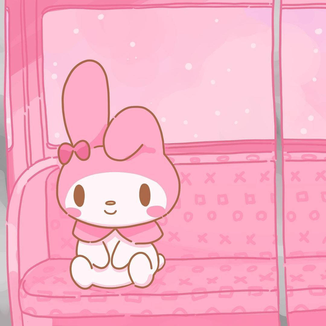 My Melody Pembe Kanepede PFP Duvar Kağıdı