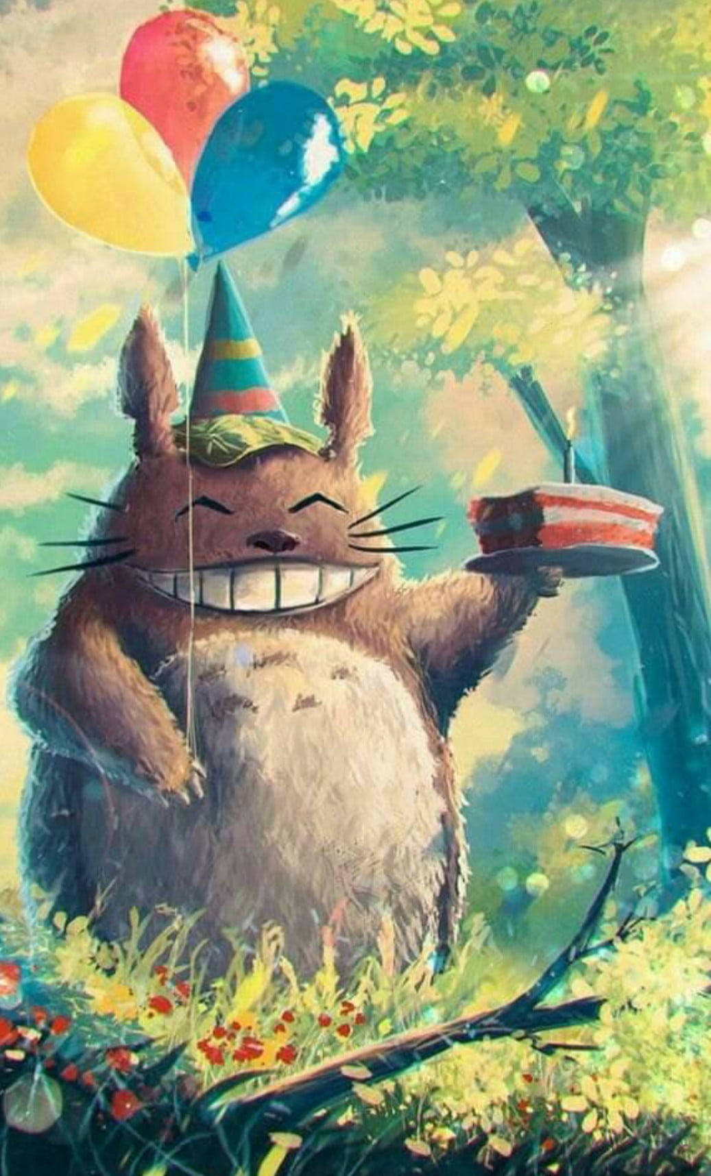 My Neighbor Totoro Doğum Günü Kartımda Duvar Kağıdı