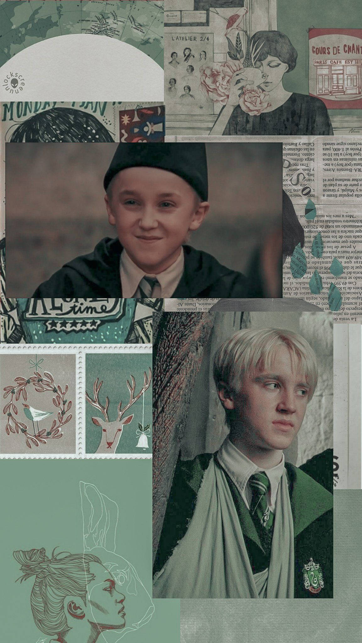 Nane Yeşili Draco Malfoy Estetiği Duvar Kağıdı