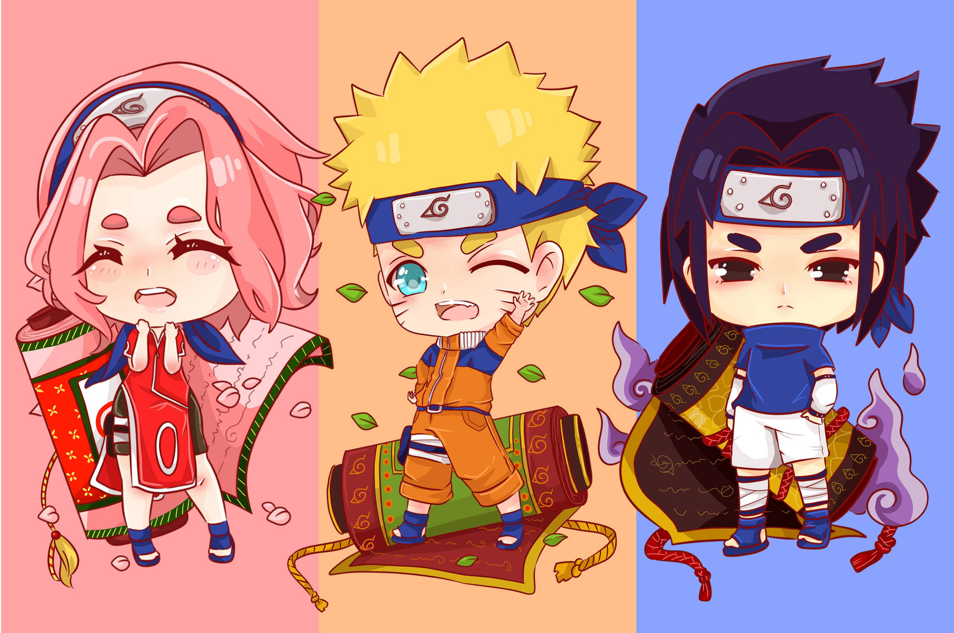 Naruto 4K Chibi sanatı duvar kağıdı