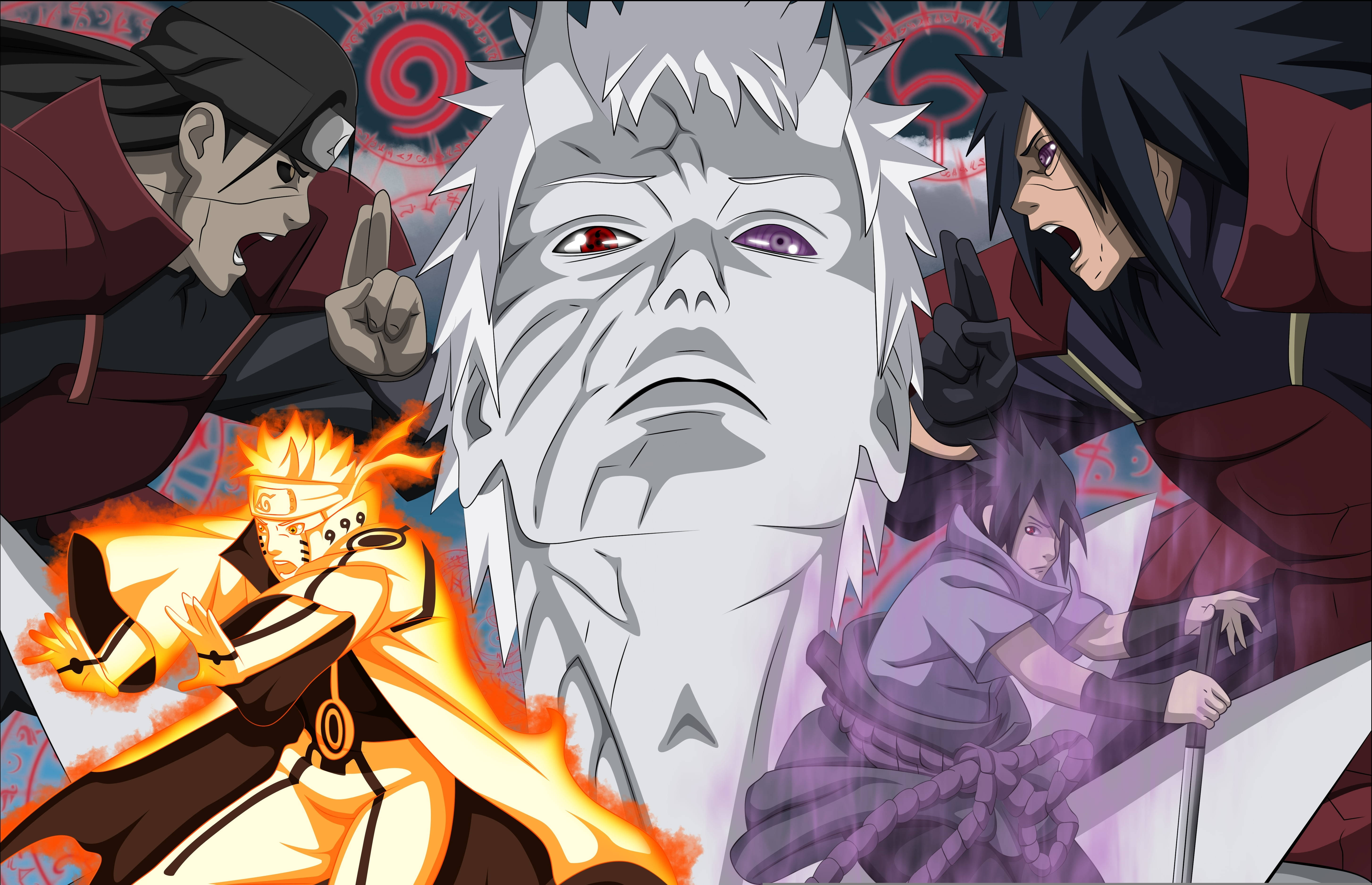 Naruto 4K Obito ve Uchiha Duvar Kağıdı