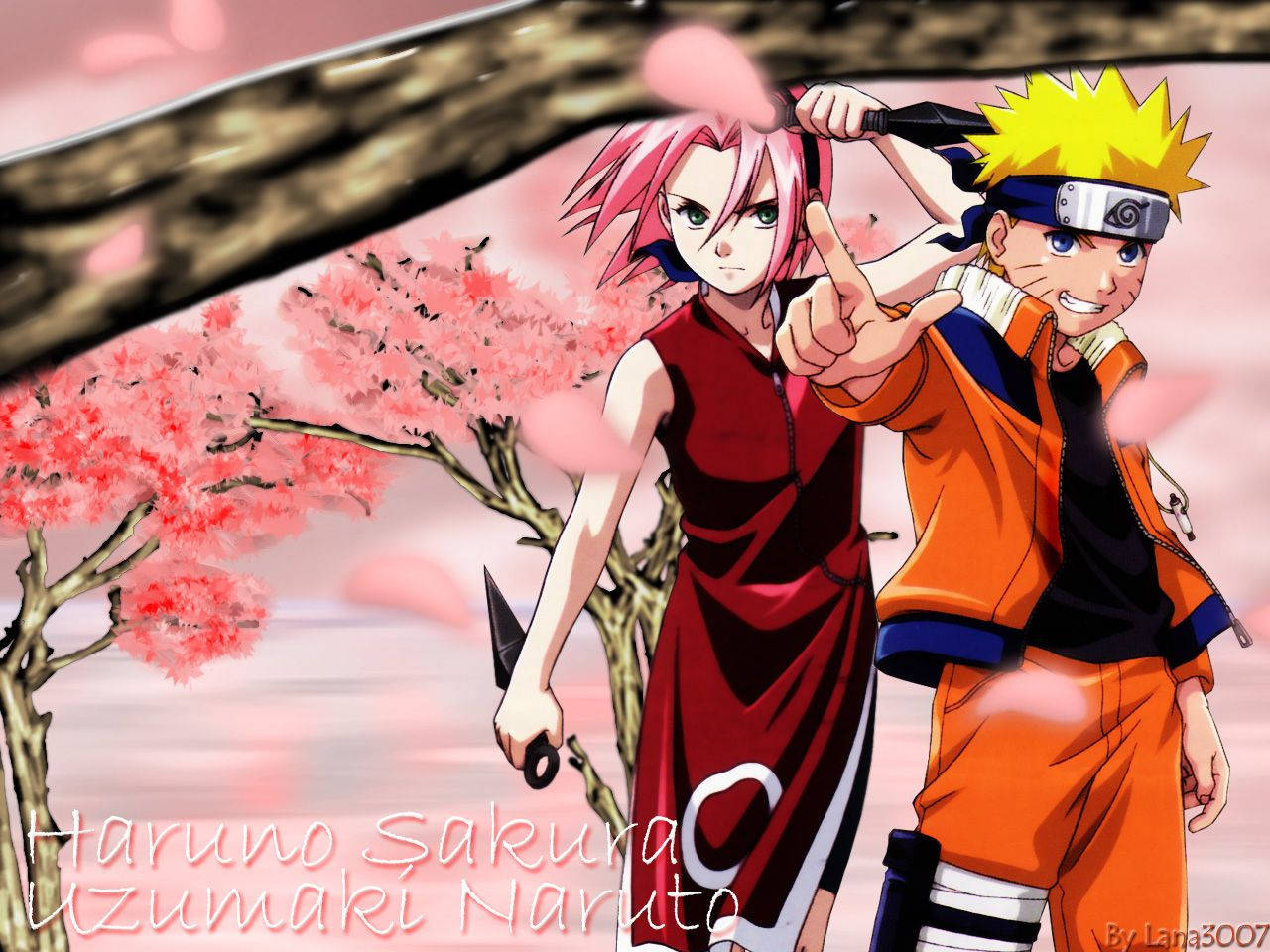 Naruto Anime Sakura Güçlü İkili Duvar Kağıdı