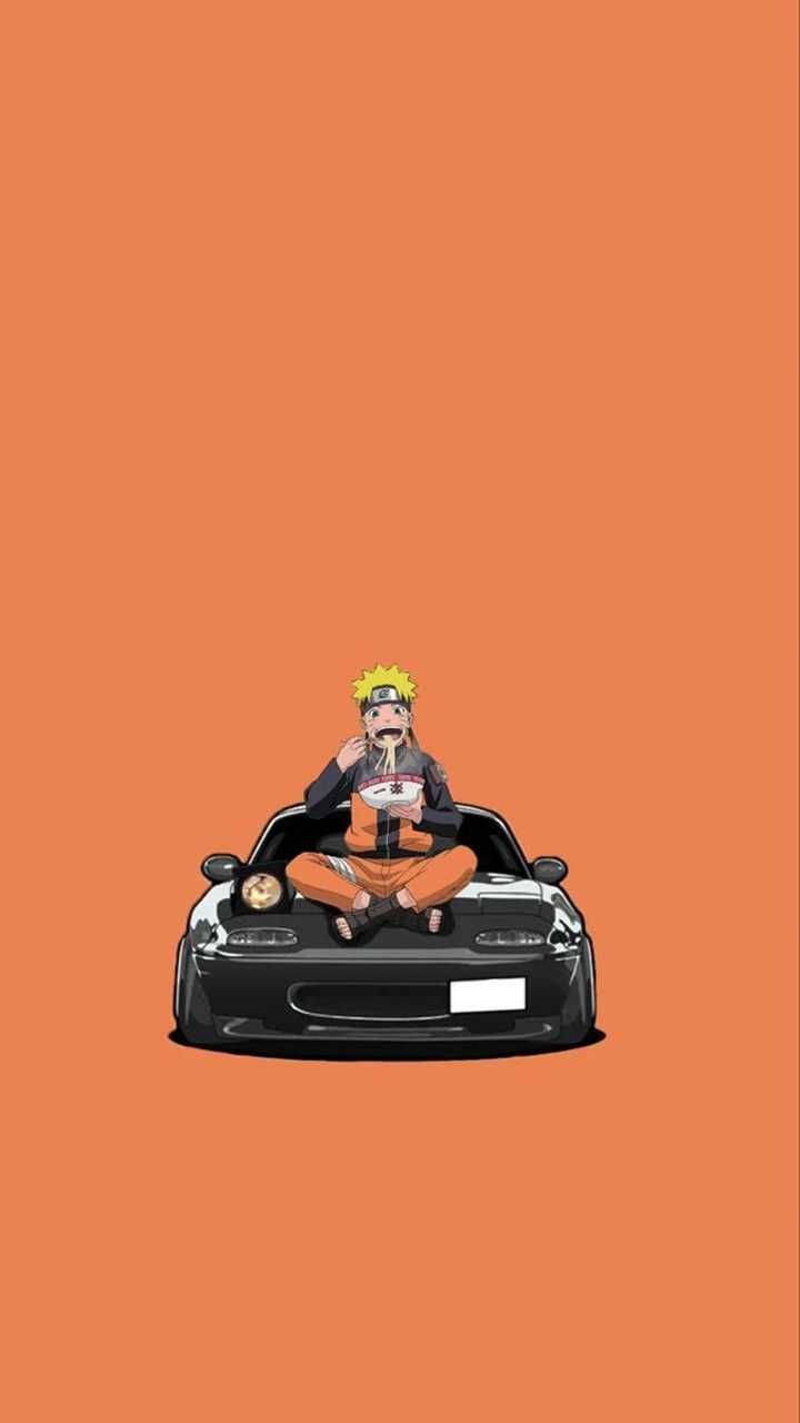 Naruto Arabada Yemek Yiyor Anime Duvar Kağıdı