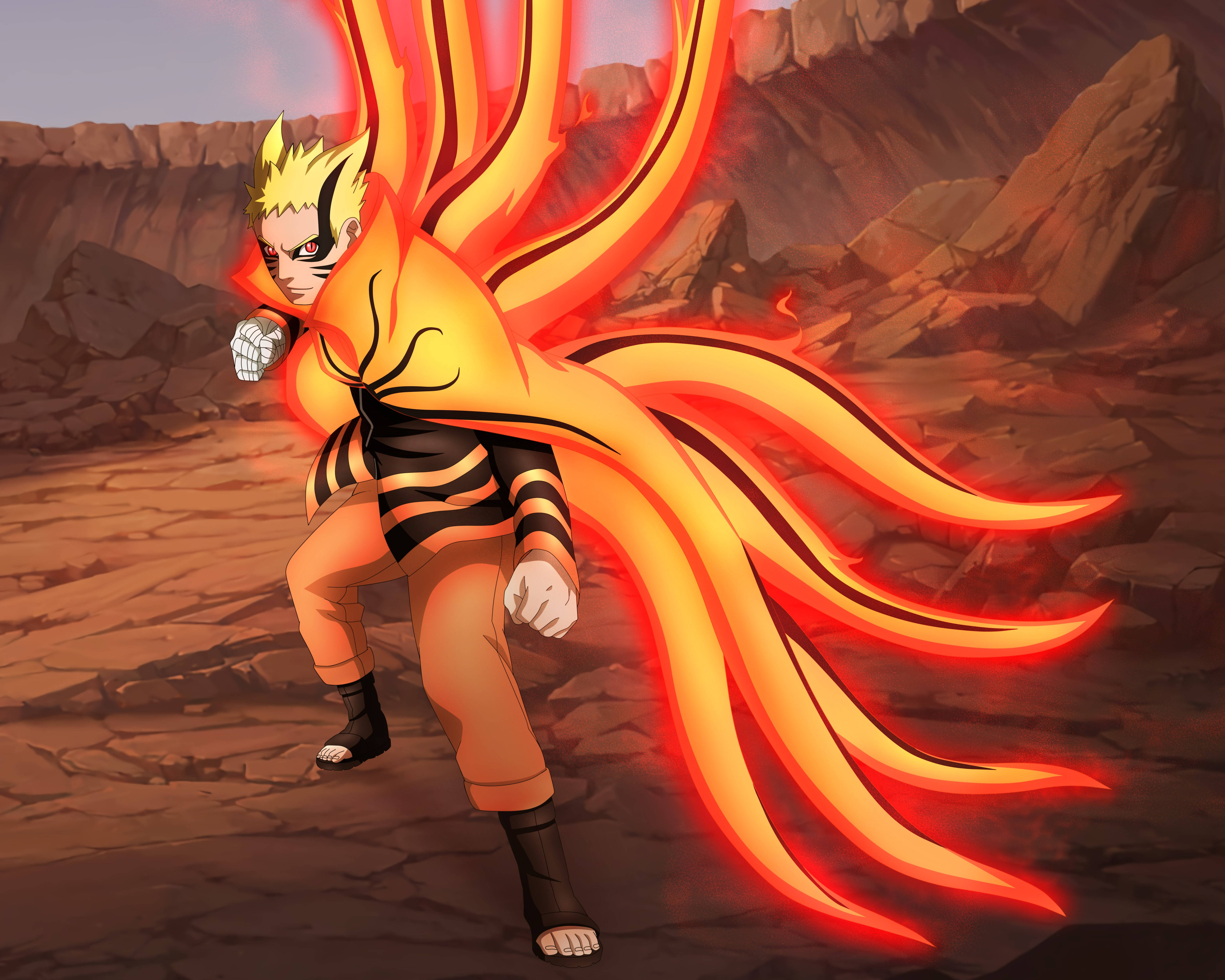 Naruto Baryon Modu Savaş Alanında Duvar Kağıdı