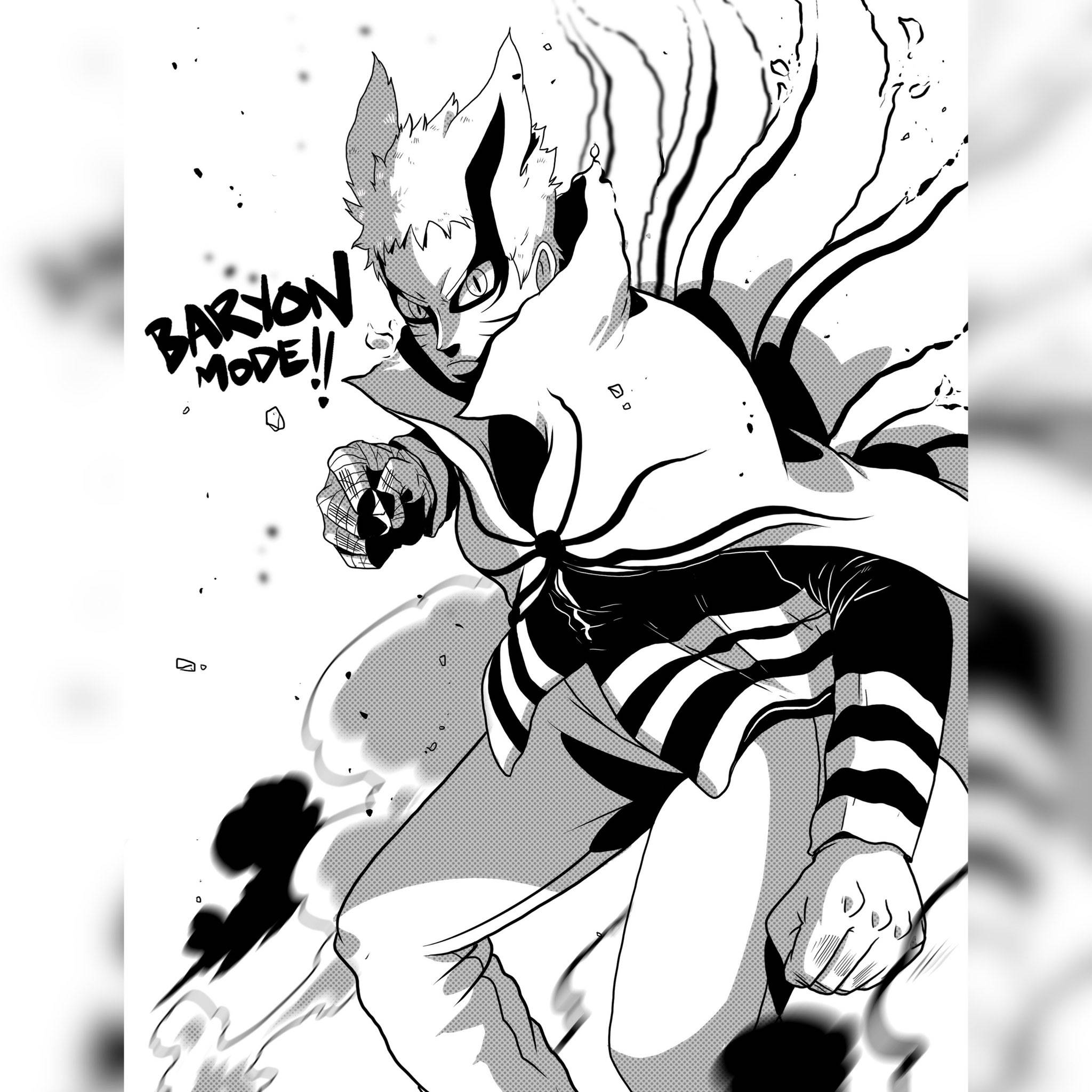 Naruto Baryon Modu Manga Sanatı Duvar Kağıdı