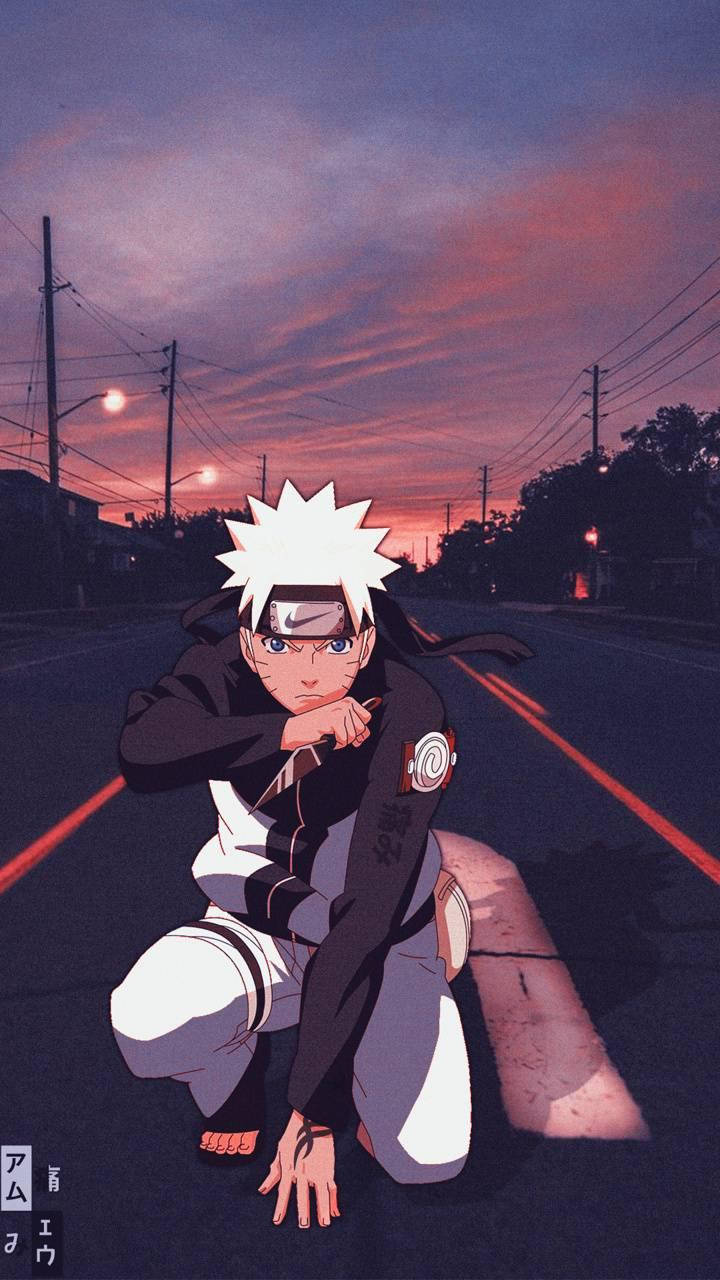 Naruto Boş Sokakta Estetik Duvar Kağıdı