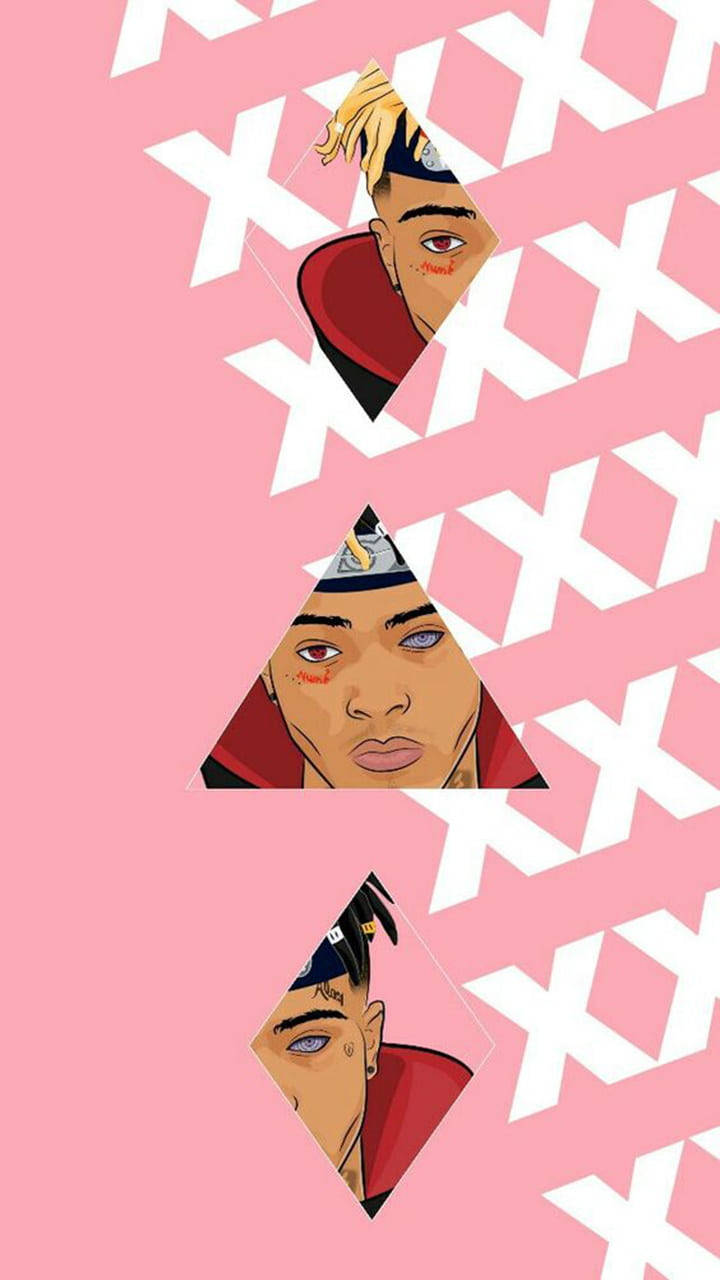 Naruto Canlı XXXTentacion Sanatı Pembe Estetik Duvar Kağıdı