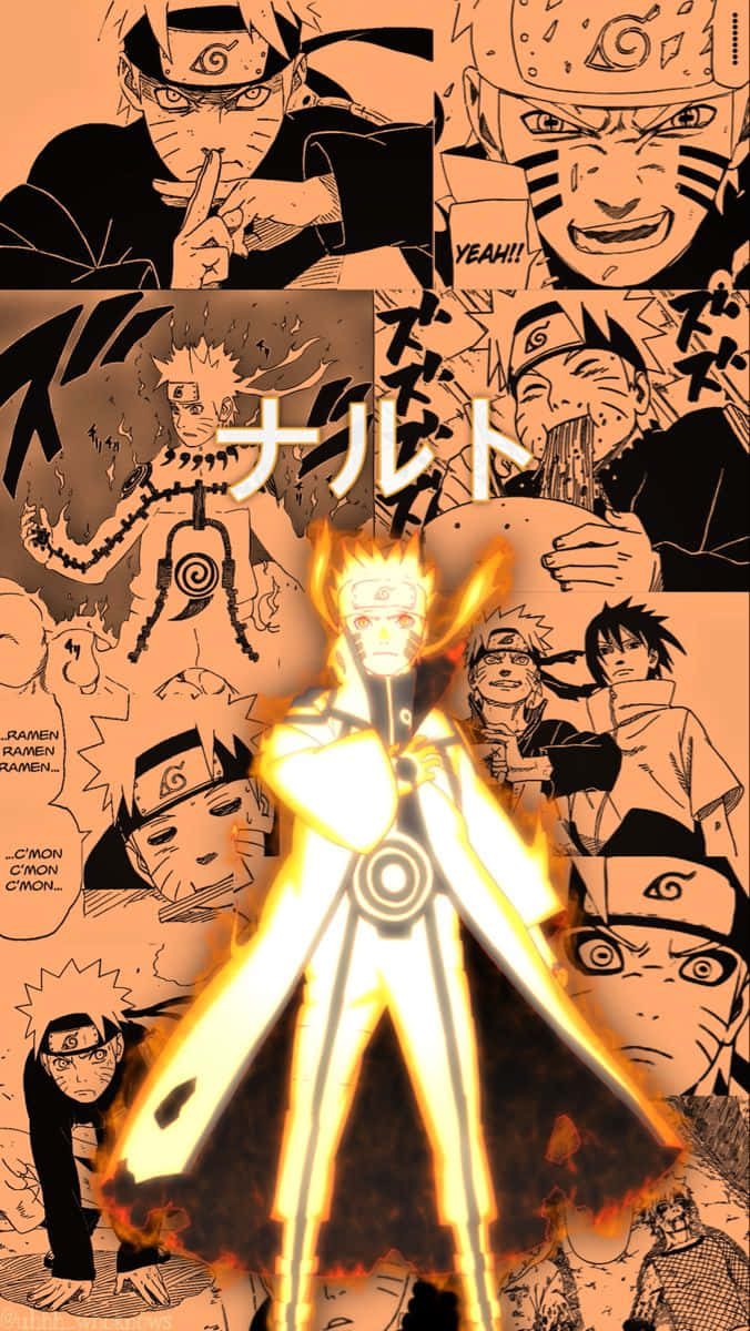 Naruto Chakra Modunda Turuncu Anime Duvar Kağıdı