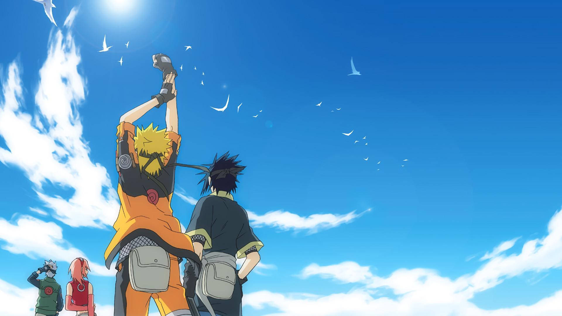 Naruto Karakterleri Mavi Gökyüzü Estetiği Duvar Kağıdı