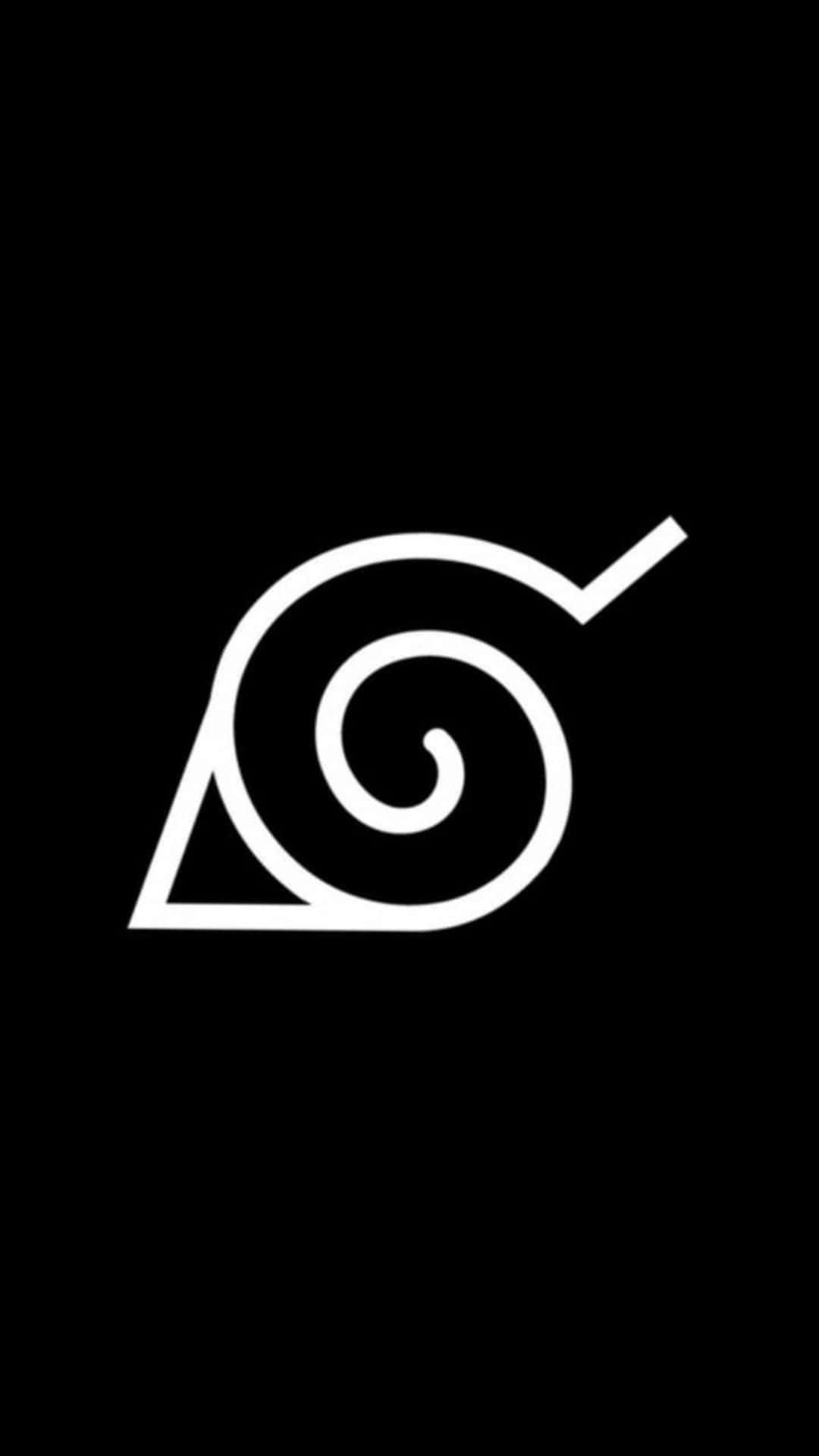 Naruto Konoha Logosu Siyah Beyaz Duvar Kağıdı