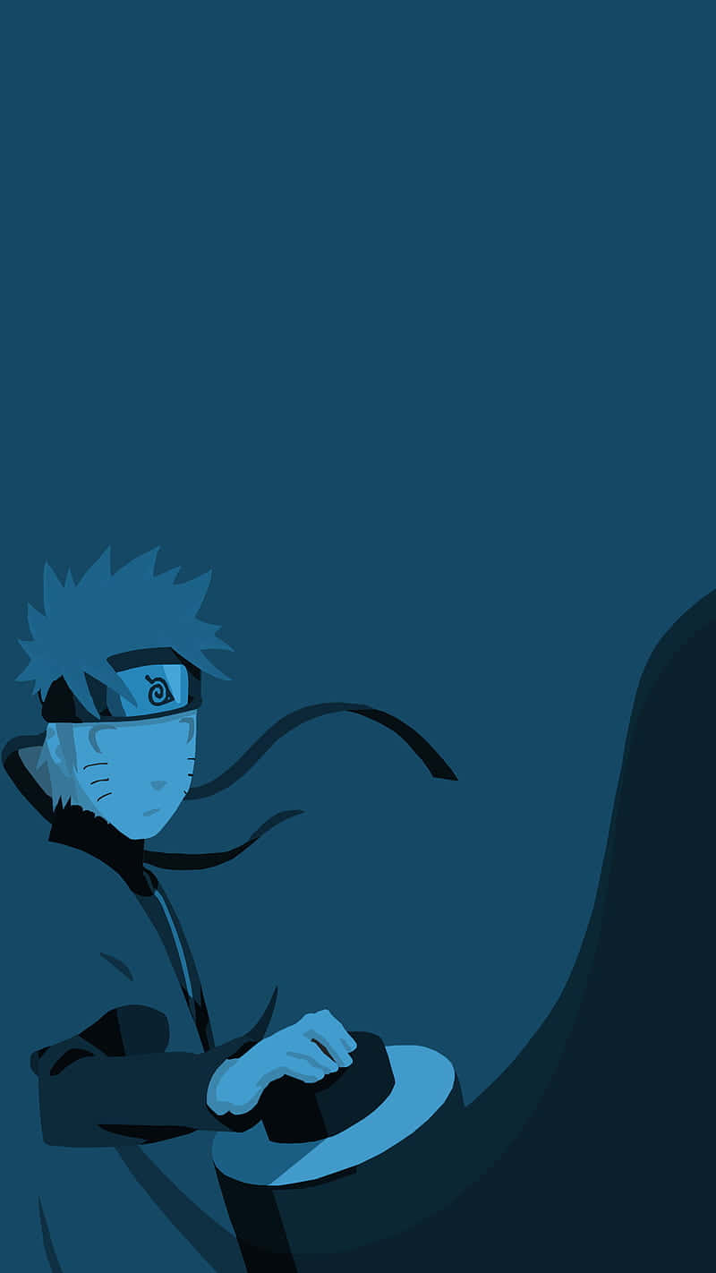 Naruto Minimal Anime Mavi Sanat Duvar Kağıdı