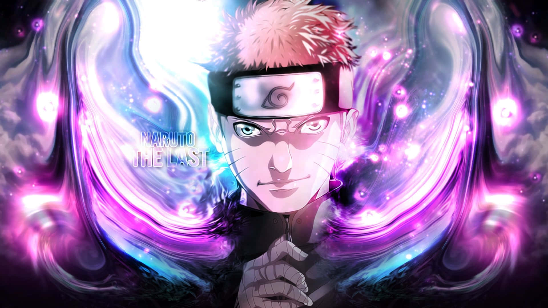 Naruto Neon Mor Soyut Dijital Sanat Eseri Duvar Kağıdı