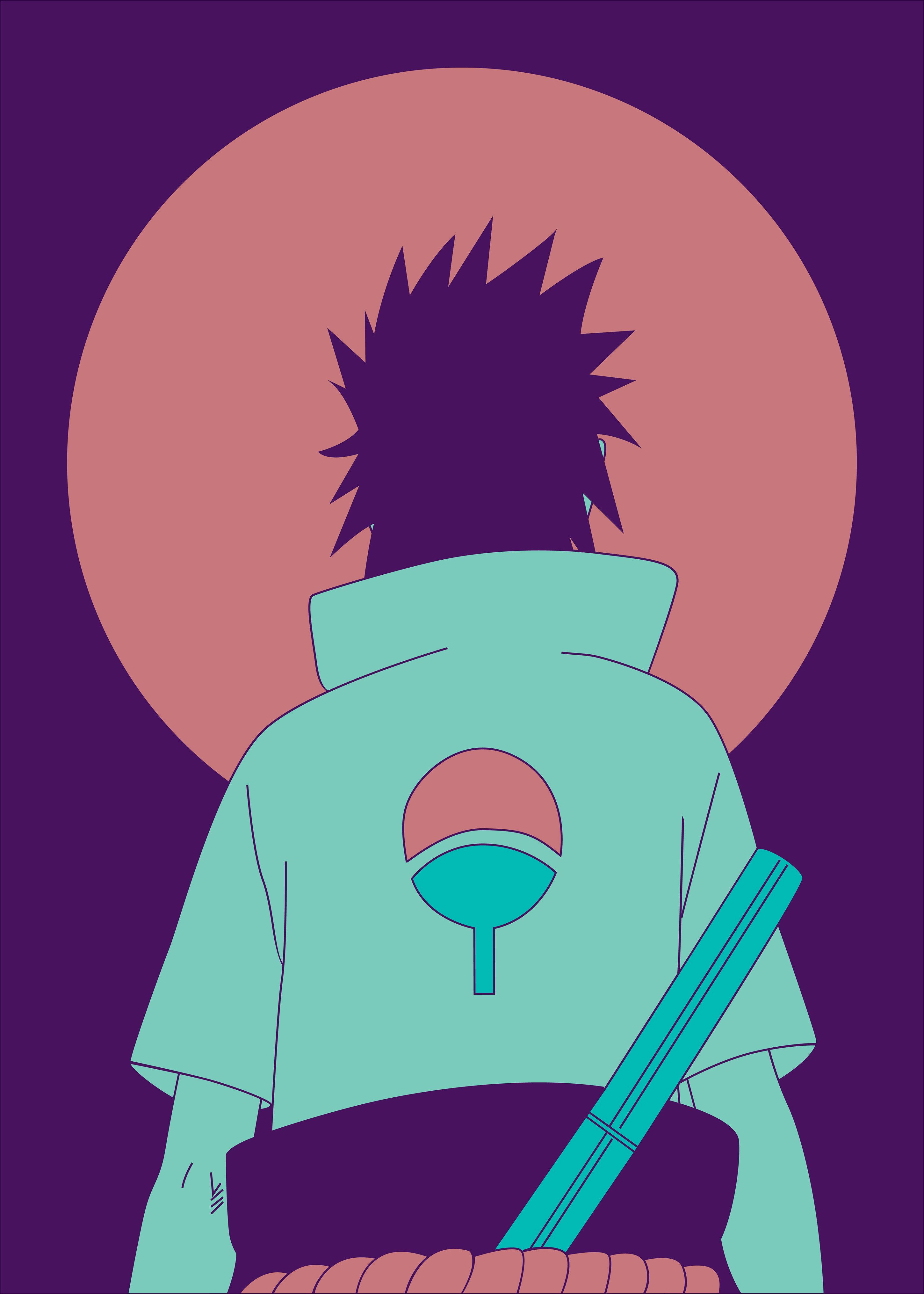 Naruto Posteri Sasuke Sırtı Duvar Kağıdı