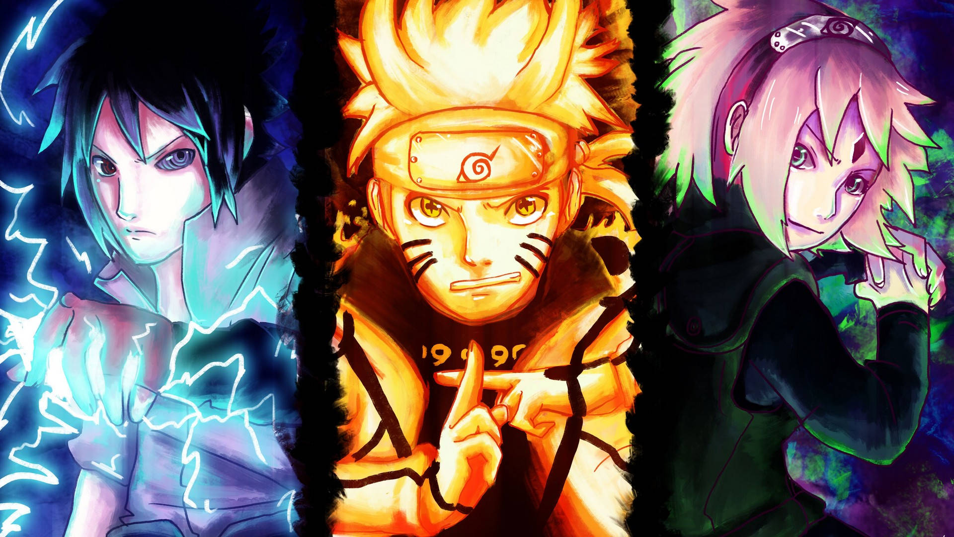 Naruto, Sasuke ve Sakura Posteri Duvar Kağıdı