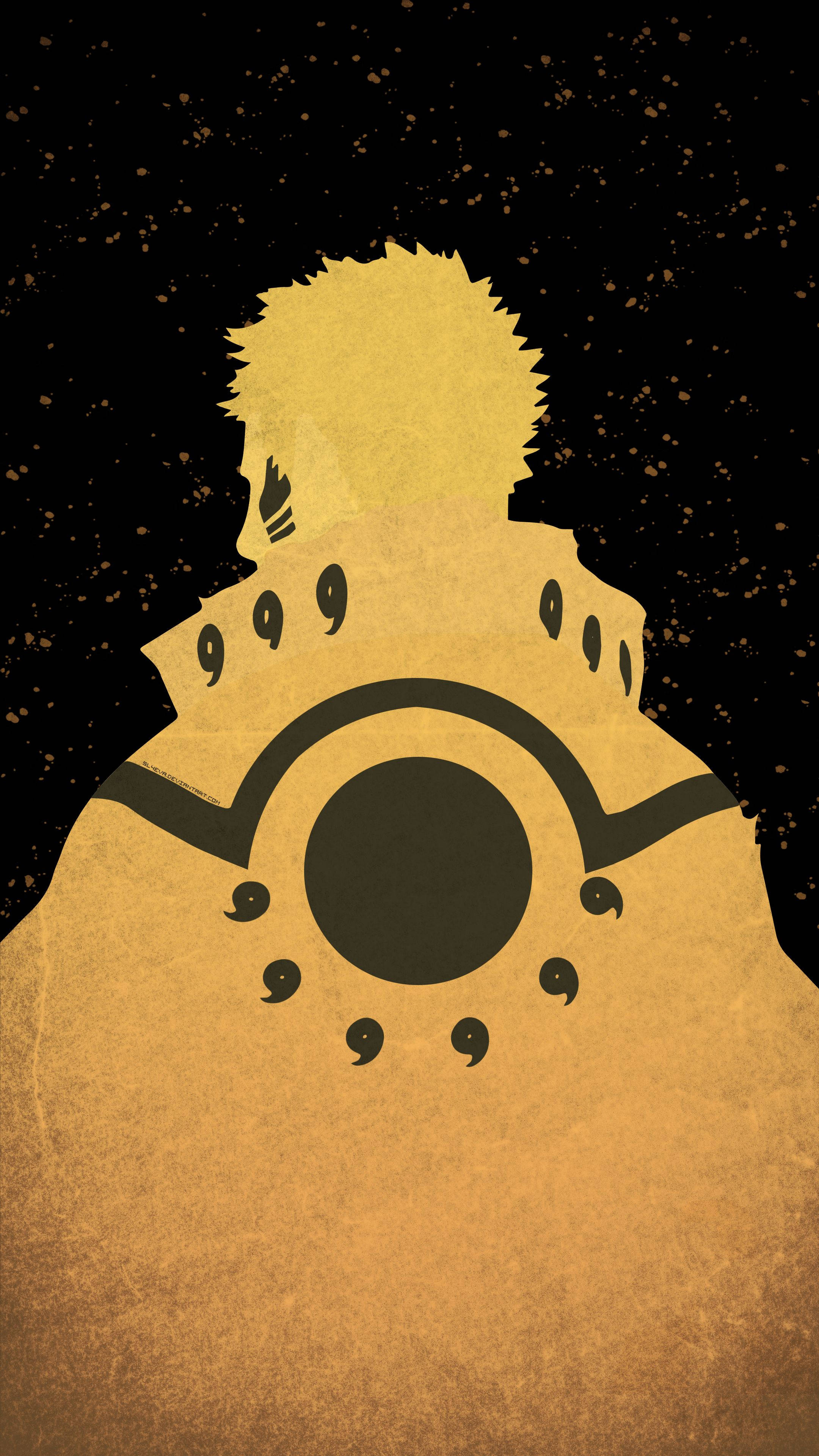 Naruto Sembolü Altın Renginde Duvar Kağıdı
