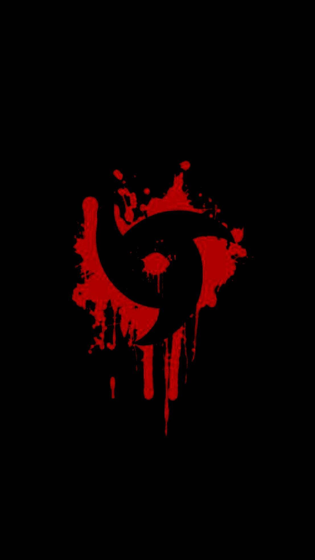 Naruto Sembolü Kırmızı Boya Duvar Kağıdı