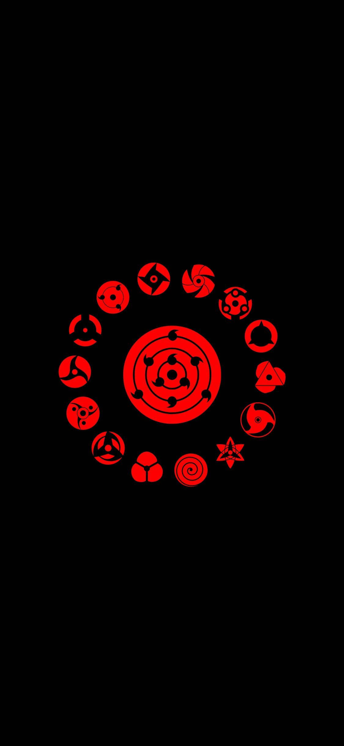 Naruto Sharingan Sembolleri iPhone Duvar Kağıdı