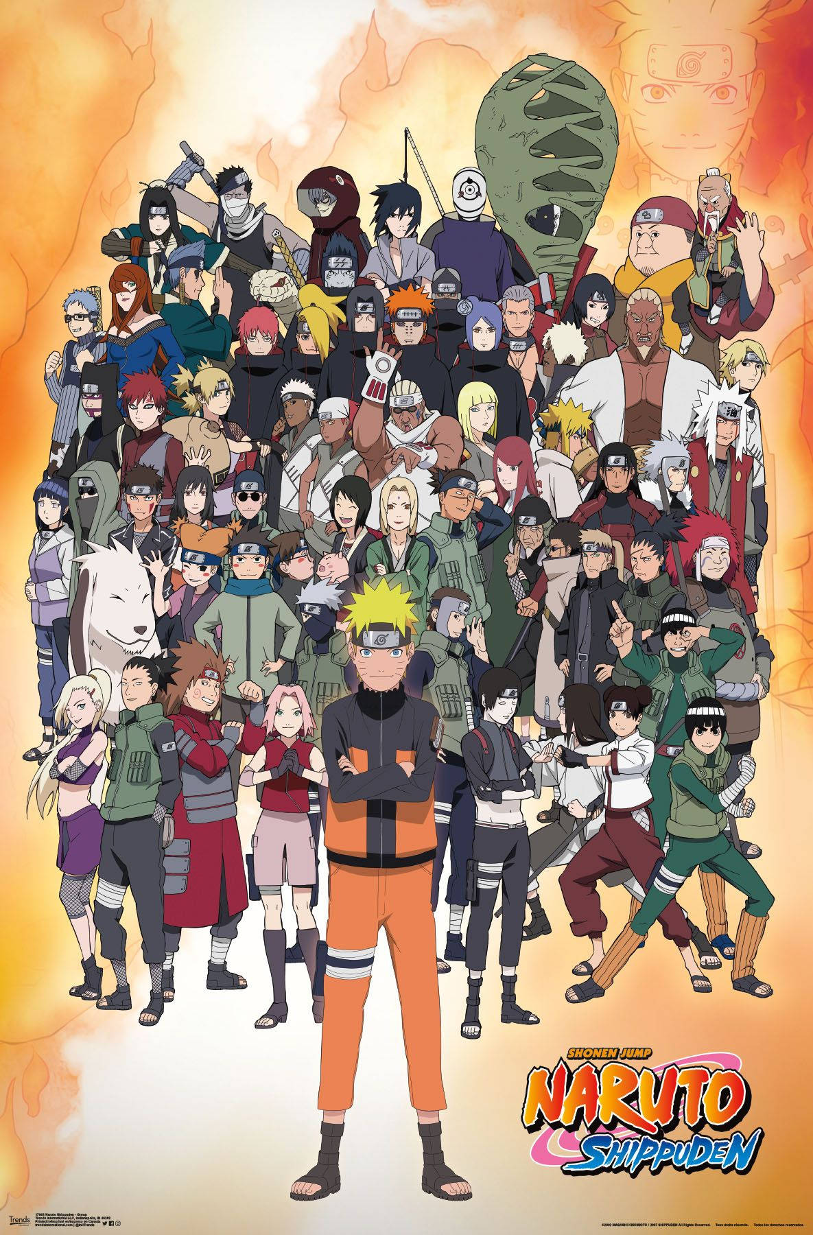 Naruto Shippuden Tüm Karakterler Ateşli Poster Duvar Kağıdı