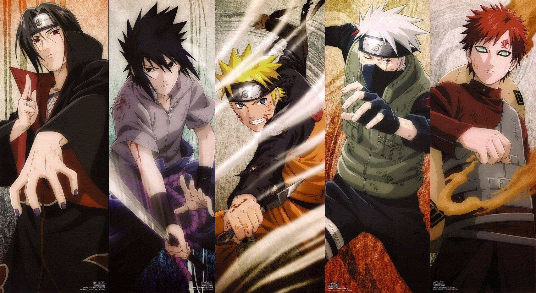 Sasuke, Naruto, Kakashi ve Gaara'nın güçlerini veya çakralarını göstermesi.