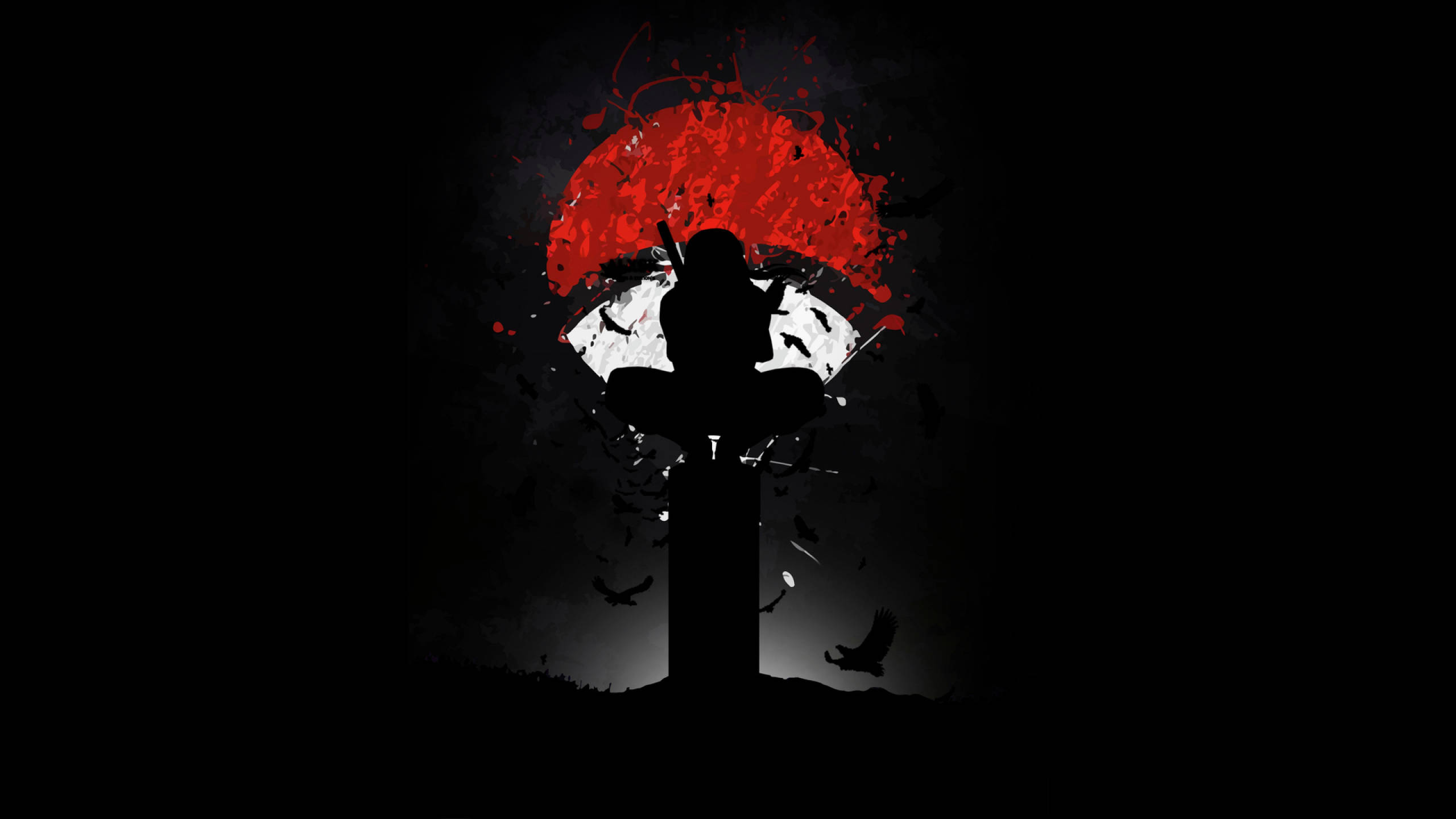 Naruto Siyah Itachi Uchiha Klanının Sembolü Duvar Kağıdı