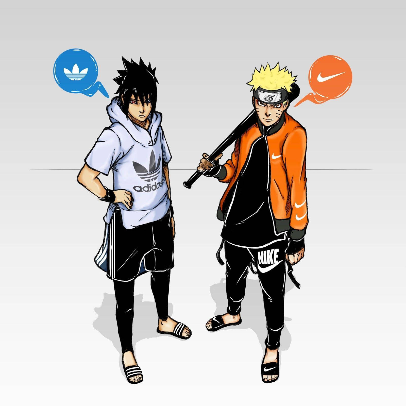 Naruto Swag ve Sasuke Adidas ve Nike ile Duvar Kağıdı