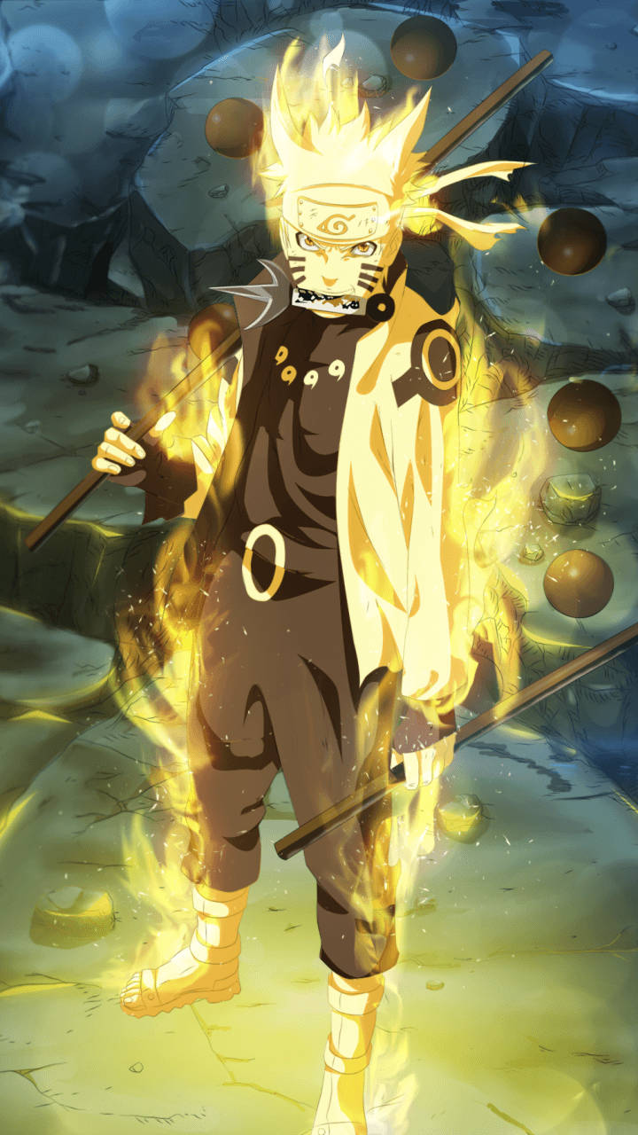 Naruto Telefon Alevler İçinde — Havalı naruto GIF Duvar Kağıdı