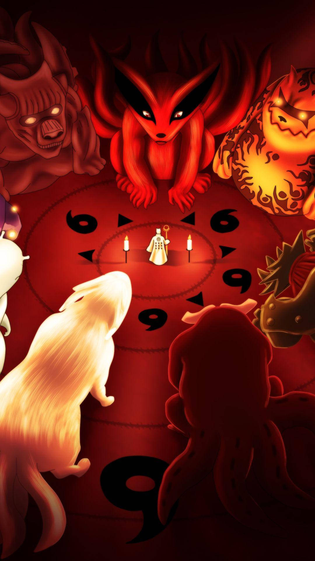 Naruto Telefon Canavarlar Sanatı Duvar Kağıdı