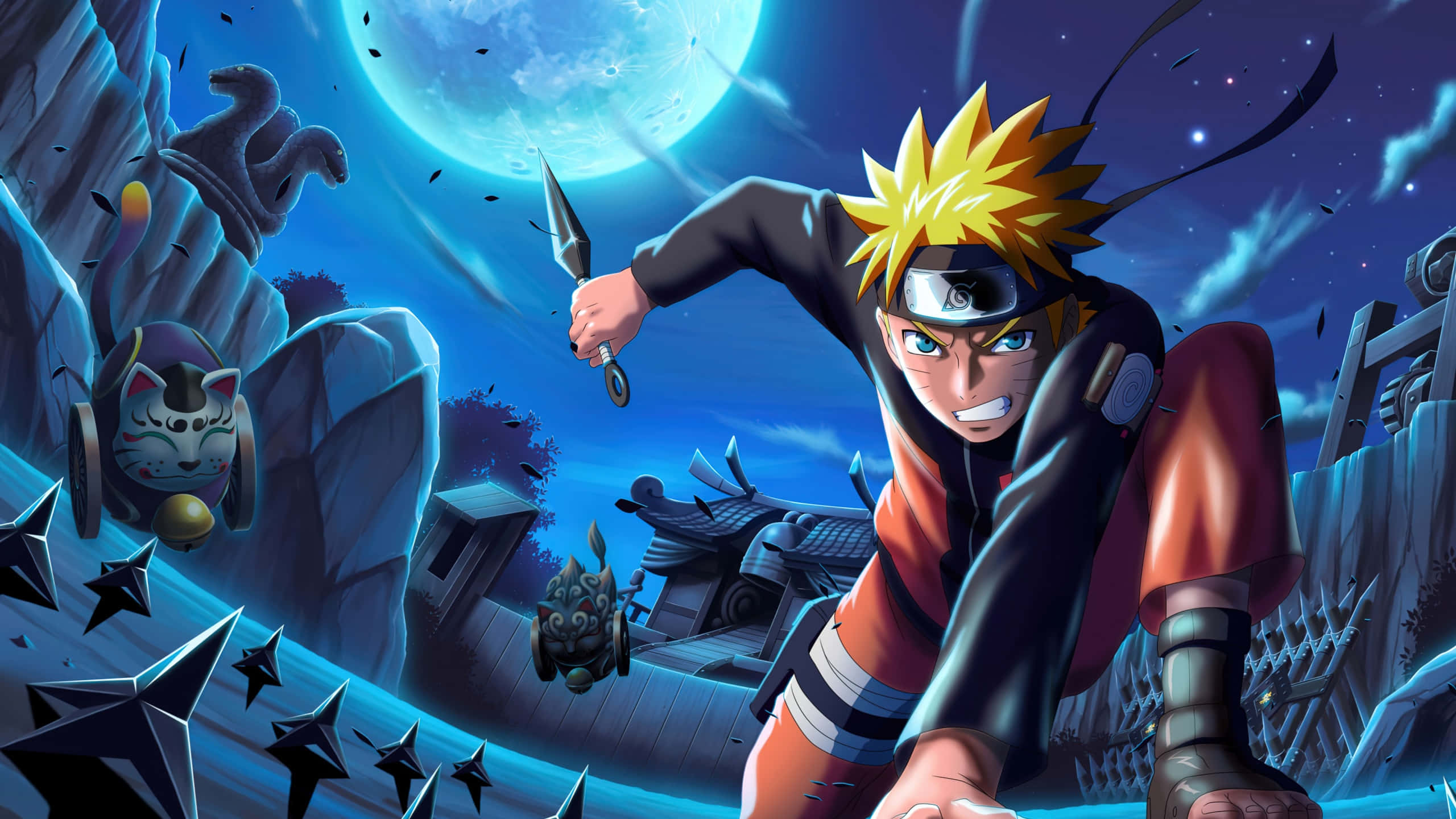 Naruto Uzumaki 4K Gece Dövüşü Duvar Kağıdı