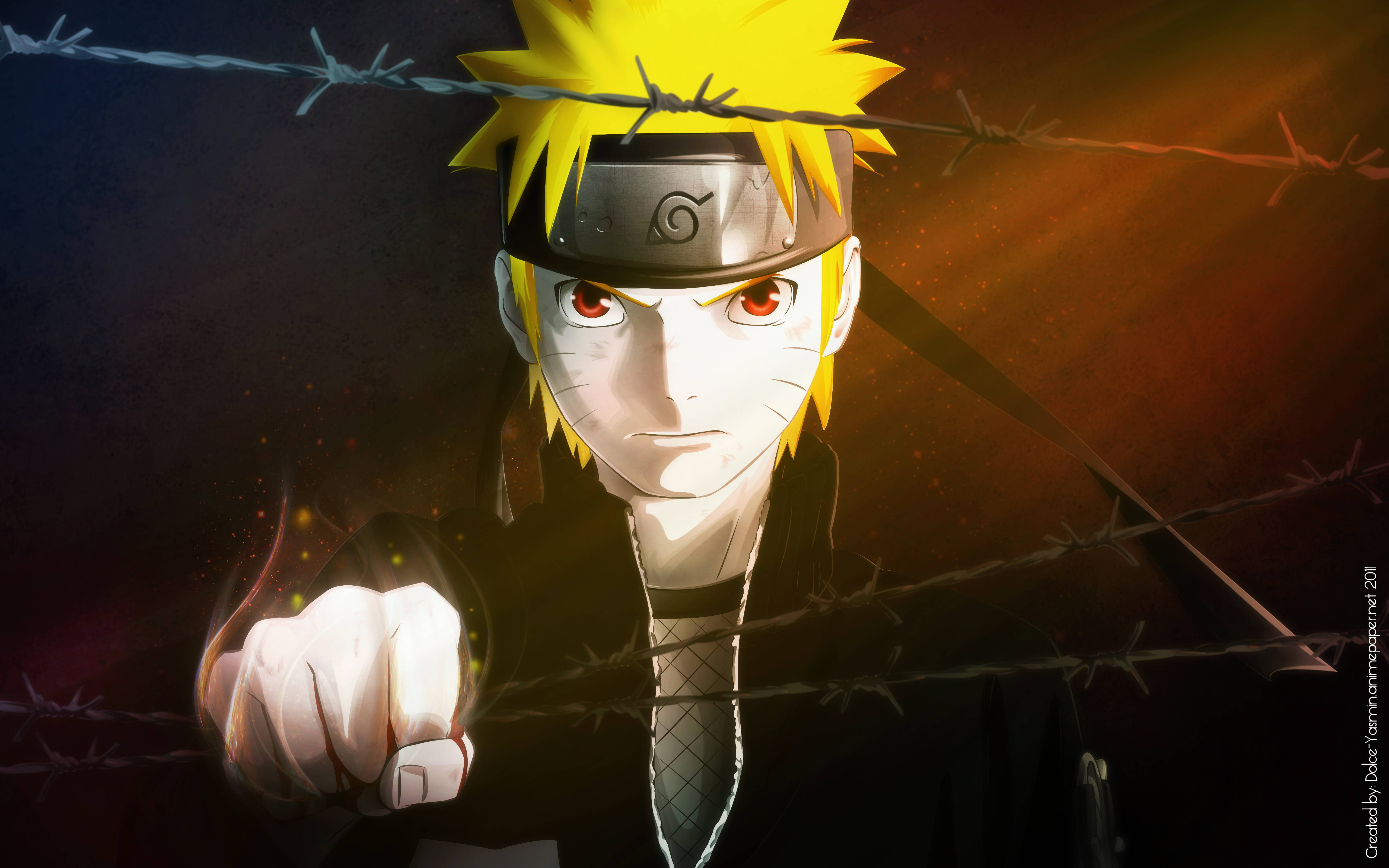 Naruto Uzumaki Dikenli Tel Duvar Kağıdı