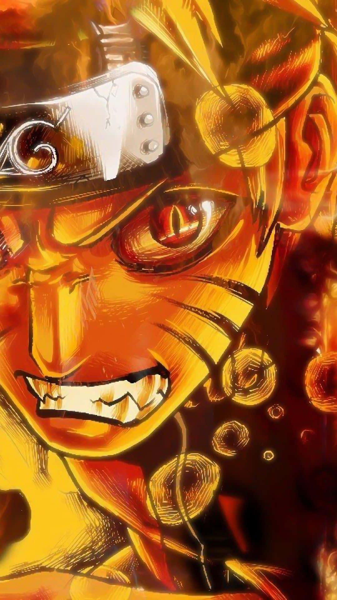 Naruto Uzumaki Güçlü Enerjisini Serbest Bırakıyor Benzersiz Telefon Duvar Kağıdı