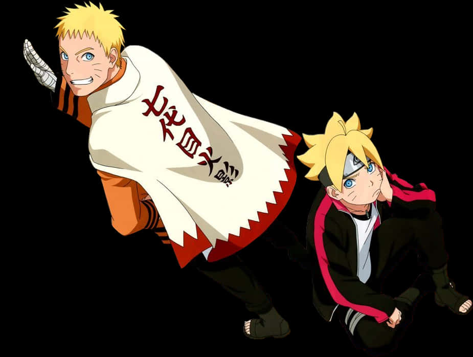 Naruto ve Boruto Hokage Pelerini Duvar Kağıdı