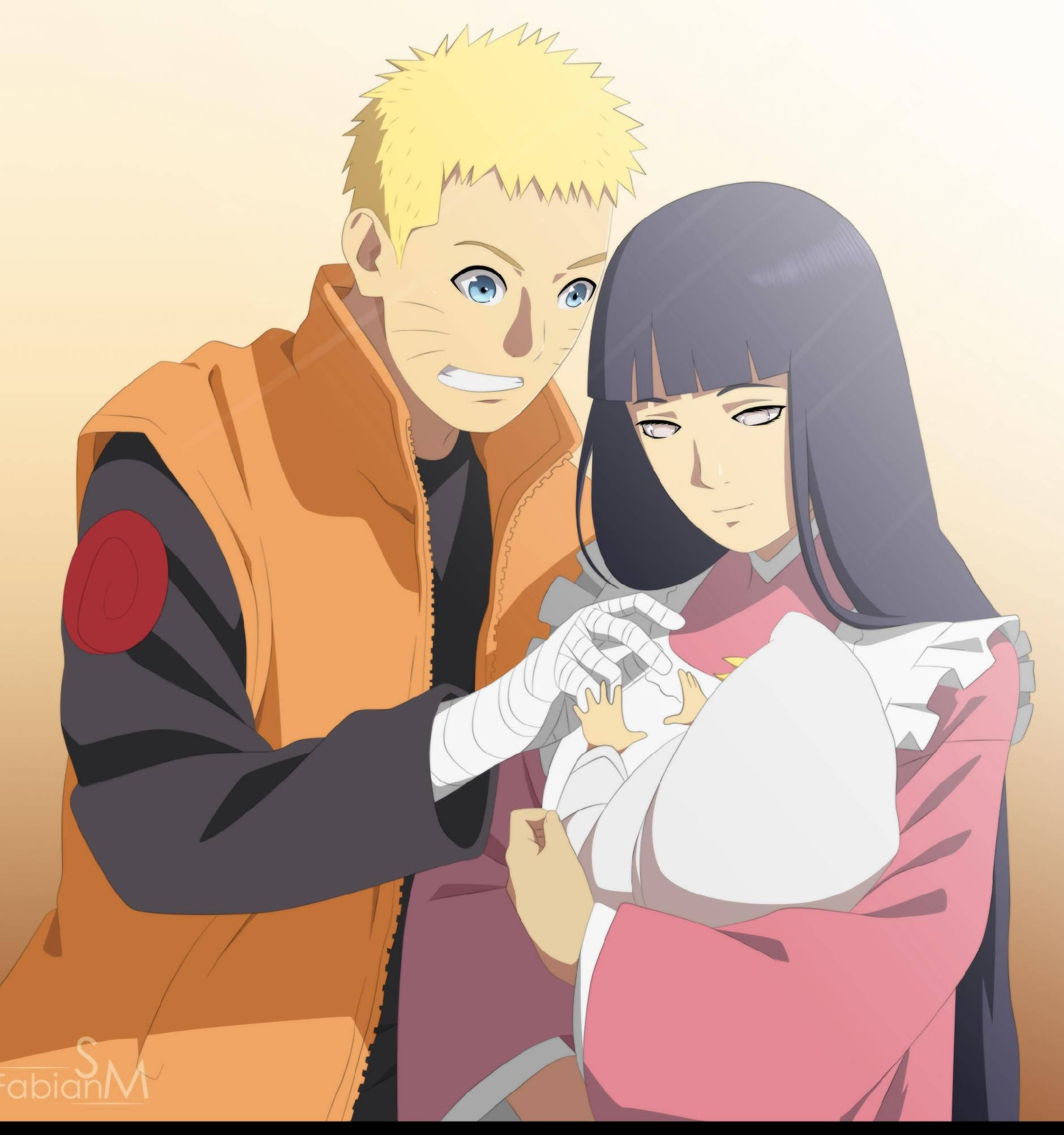 Naruto ve Hinata Bebekle Duvar Kağıdı